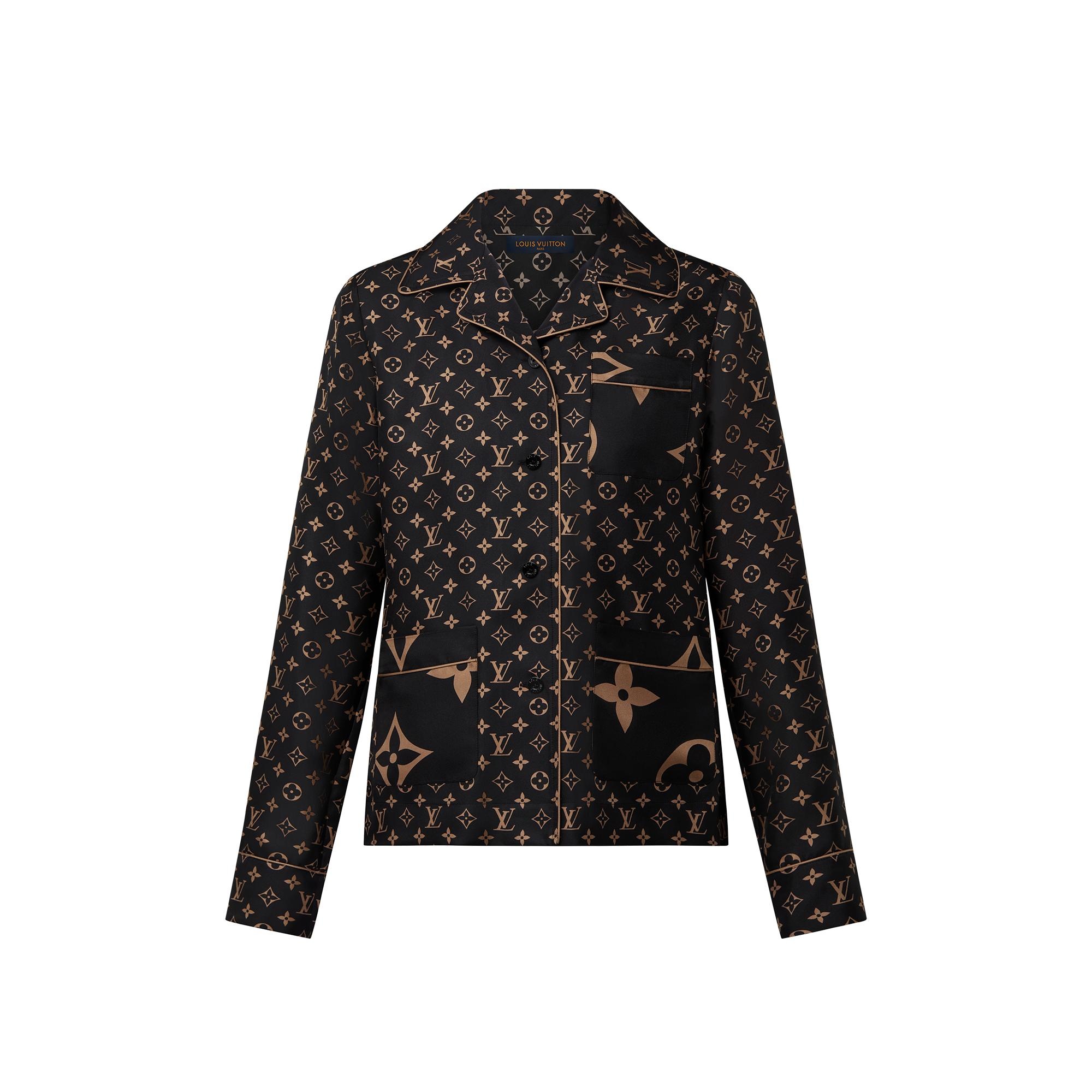 Louis Vuitton Mixed Monogram Pajama Shirt BLACK. Size 34