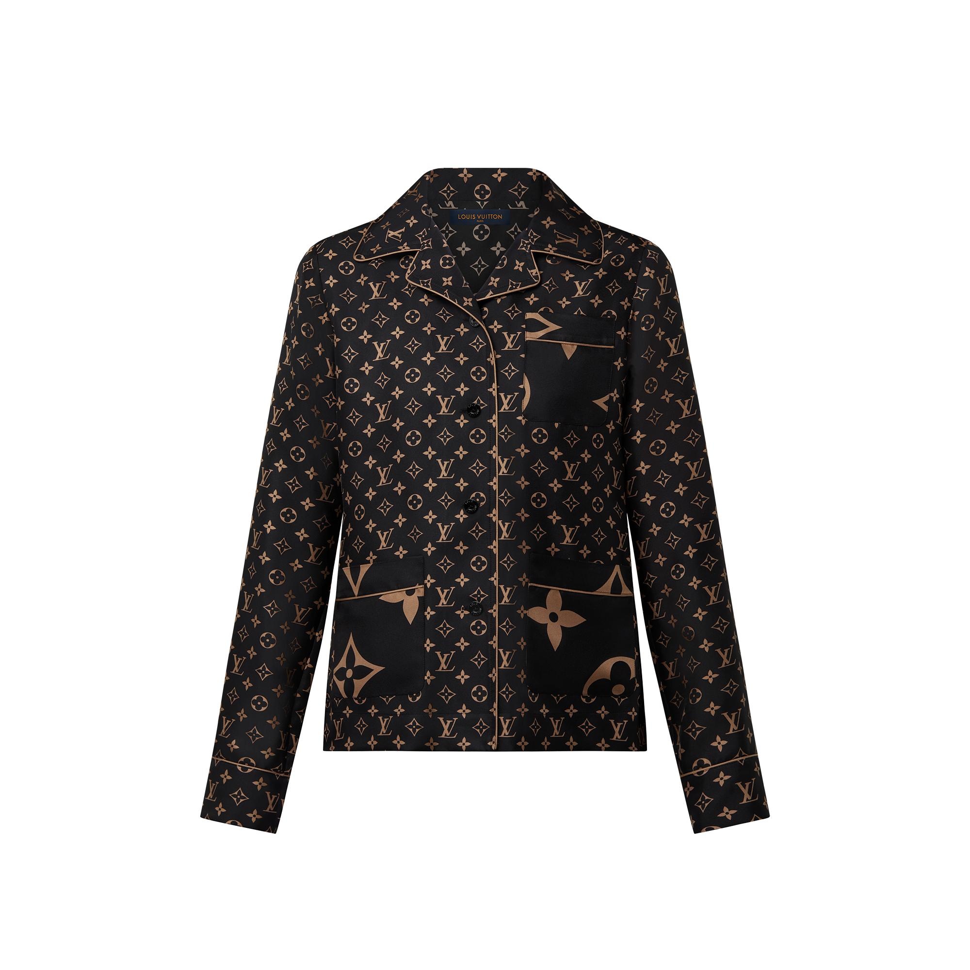 Louis Vuitton® Mixed Monogram Pajama Shirt Black. Size 36