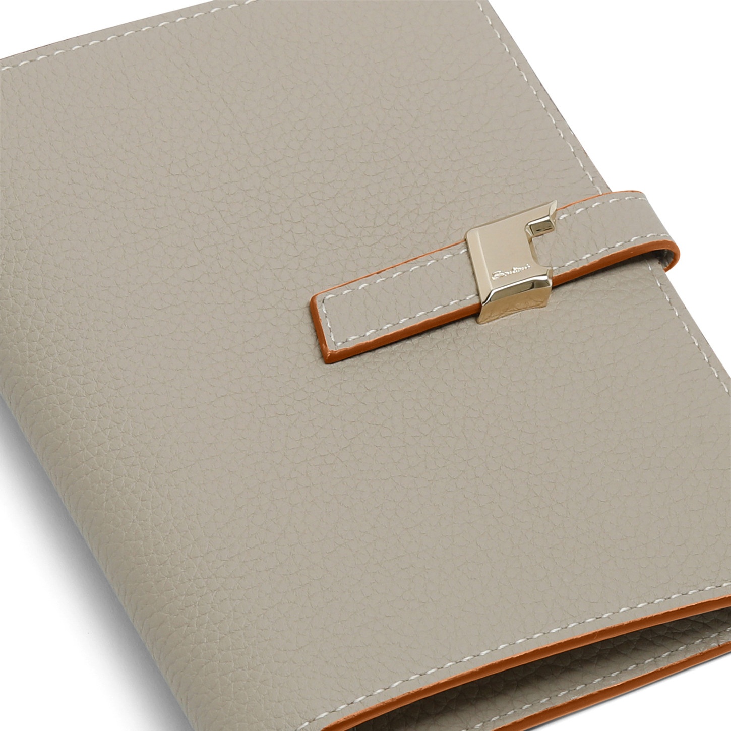 Beige tumbled leather wallet with coin pocket - 5