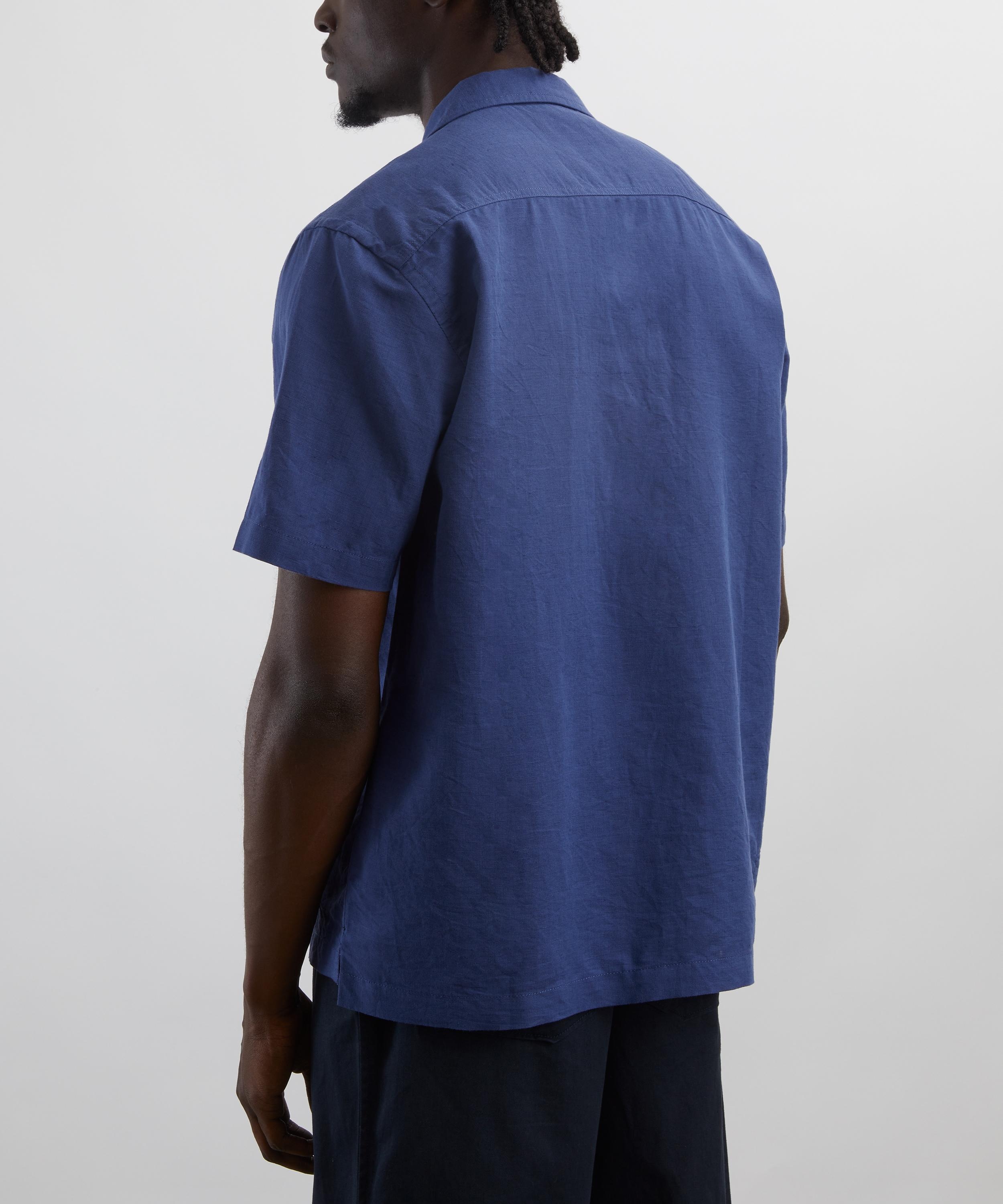 Blue Linen Camp Shirt - 4