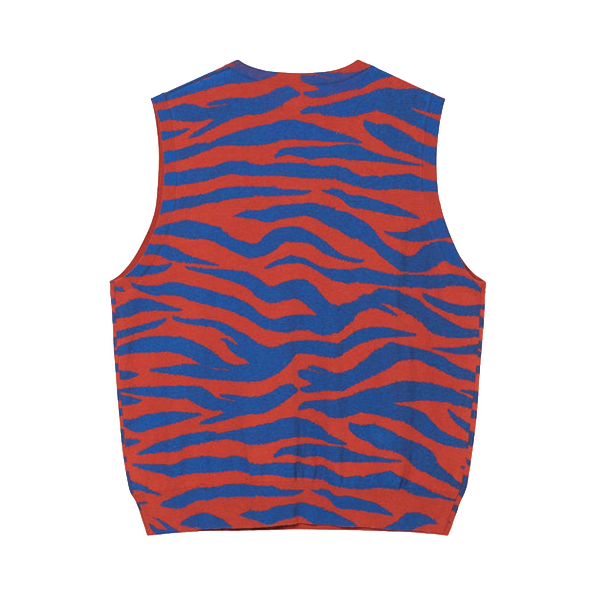 Stussy Tiger Printed Sweater Vest 'Red' - 2