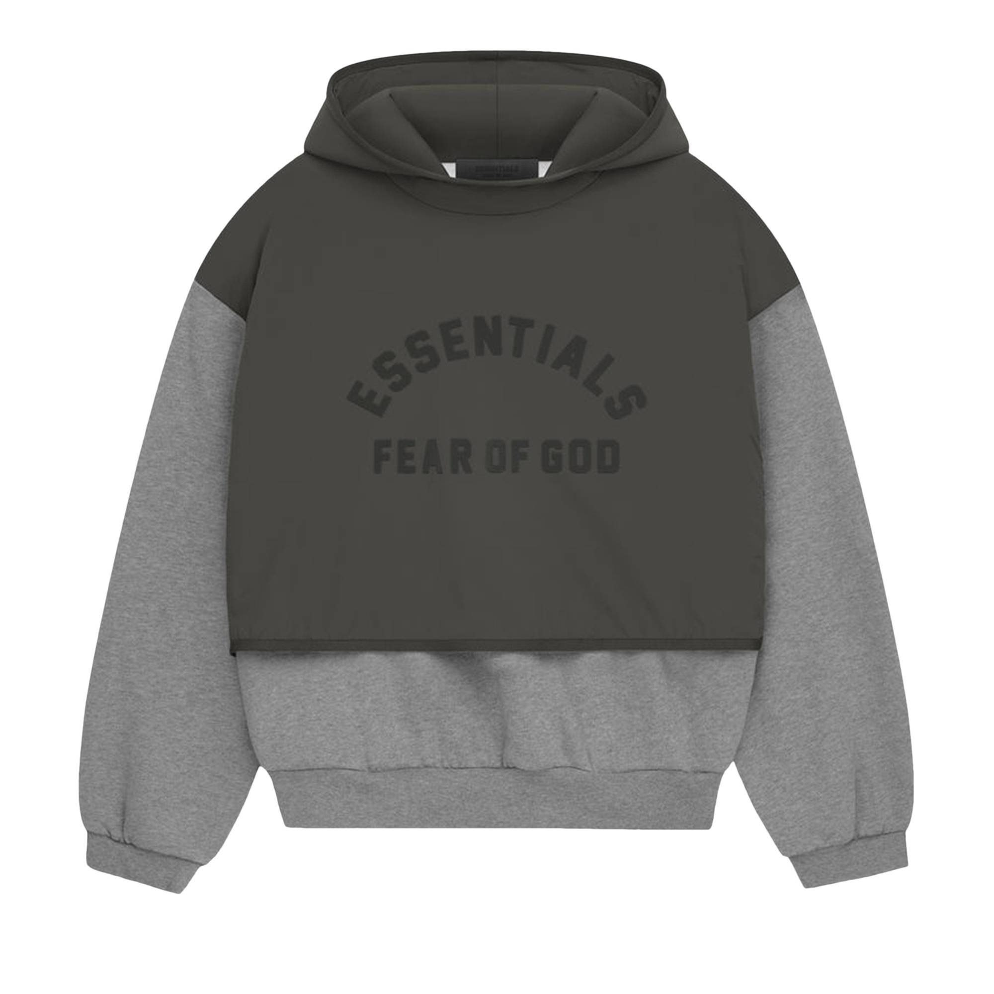 Fear of God Essentials Nylon Fleece Hooded Sweater 'Dark Heather Oatmeal/Ink' - 1