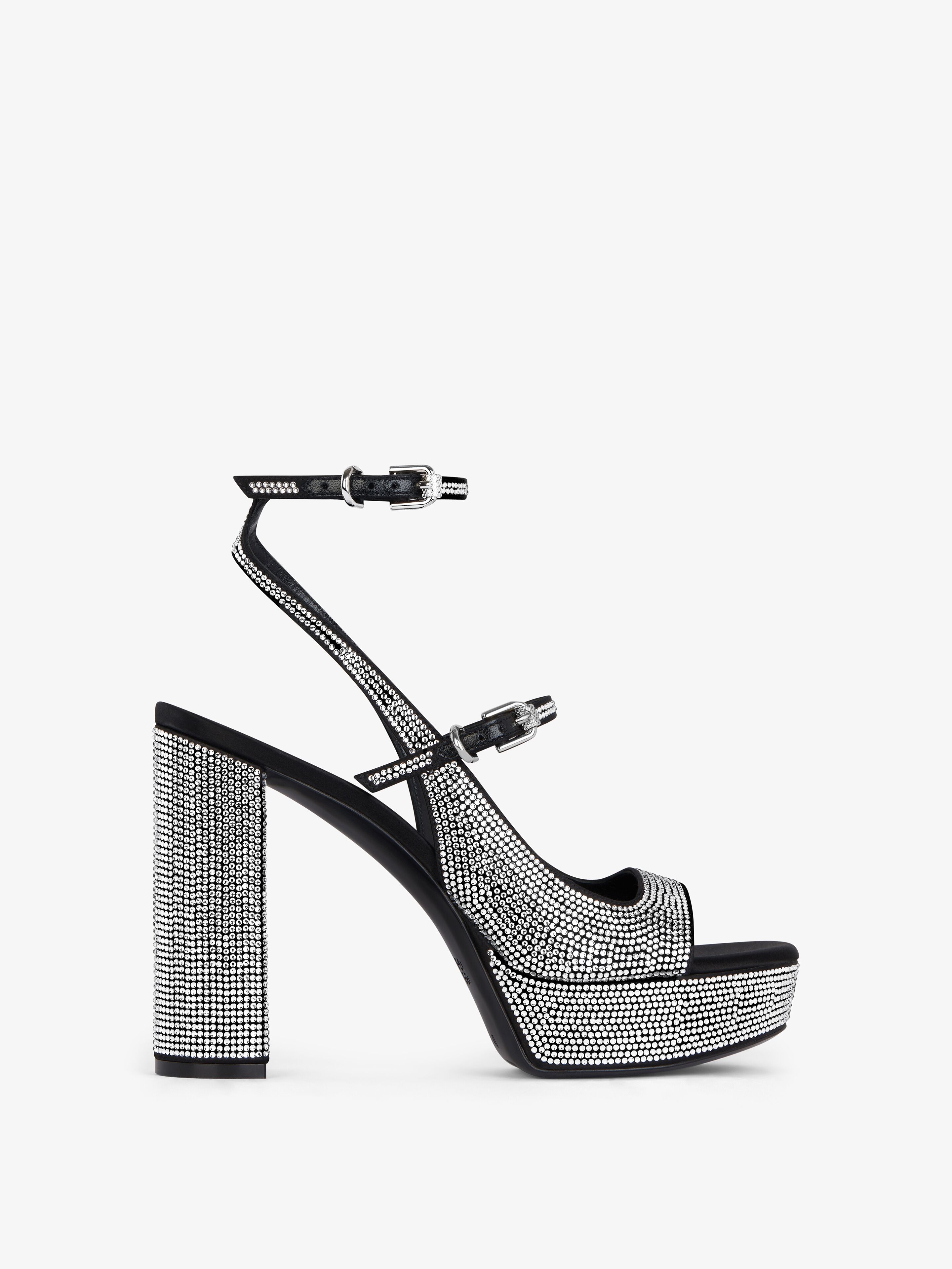 VOYOU PLATFORM SANDALS IN STRASS - 1