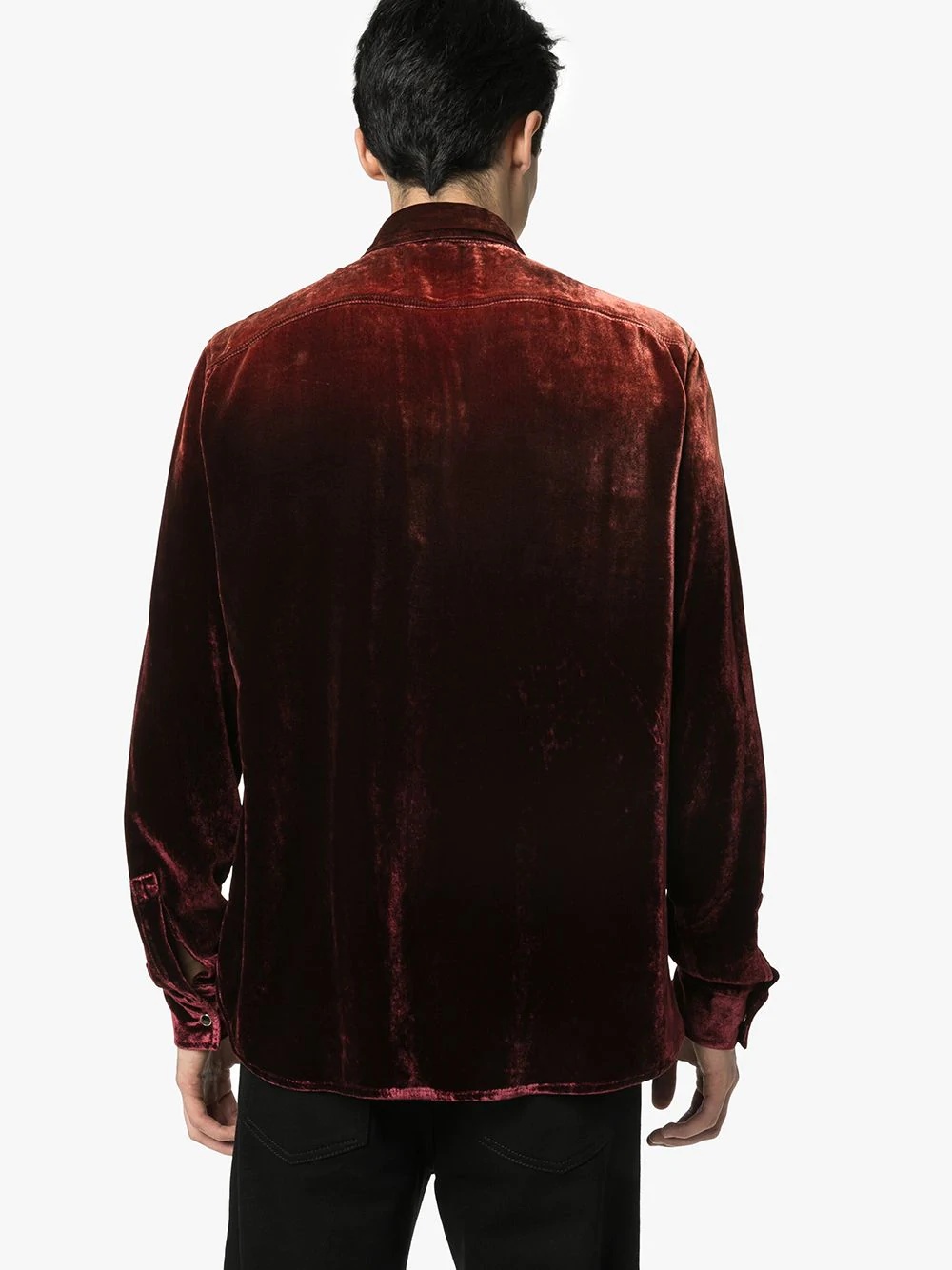 gradient-dyed velvet shirt - 4