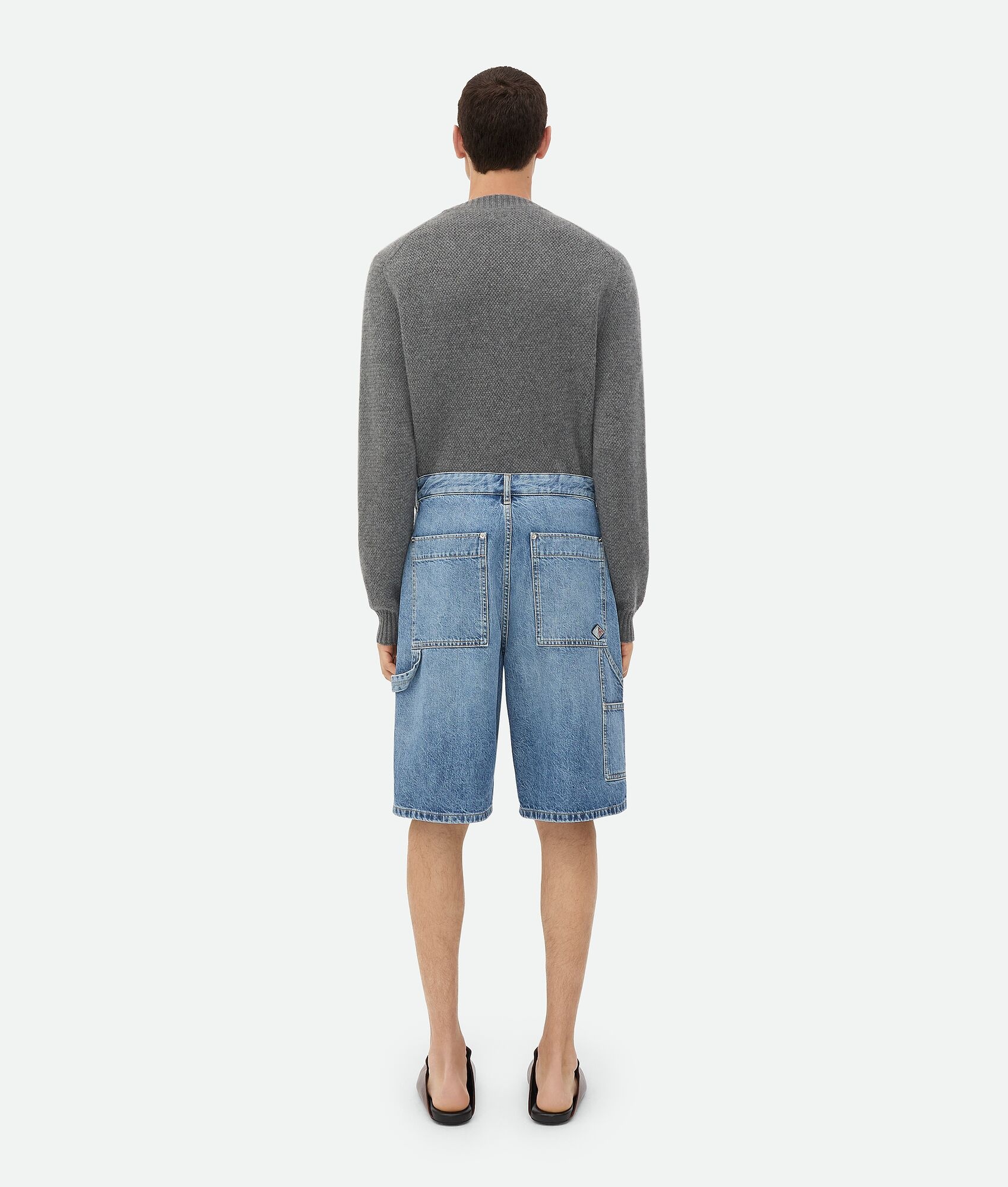 Vintage Indigo Cargo Denim Shorts - 3