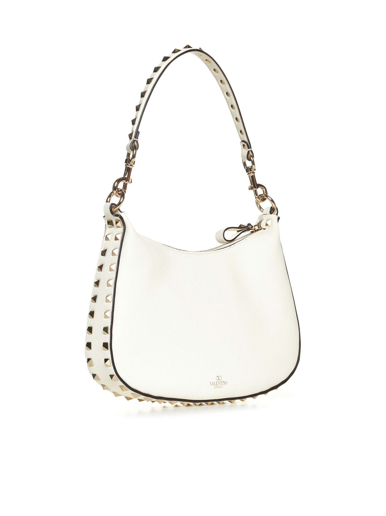 Valentino Garavani Women Rockstud Leather Small Hobo Bag - 3