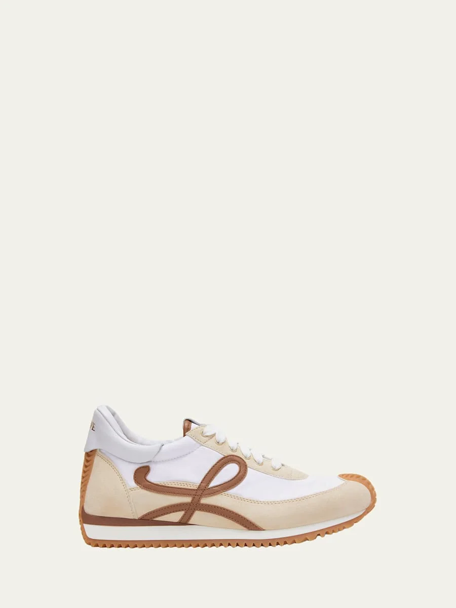 Flow 2.0 Runner Suede and Leather Sneakers - 1