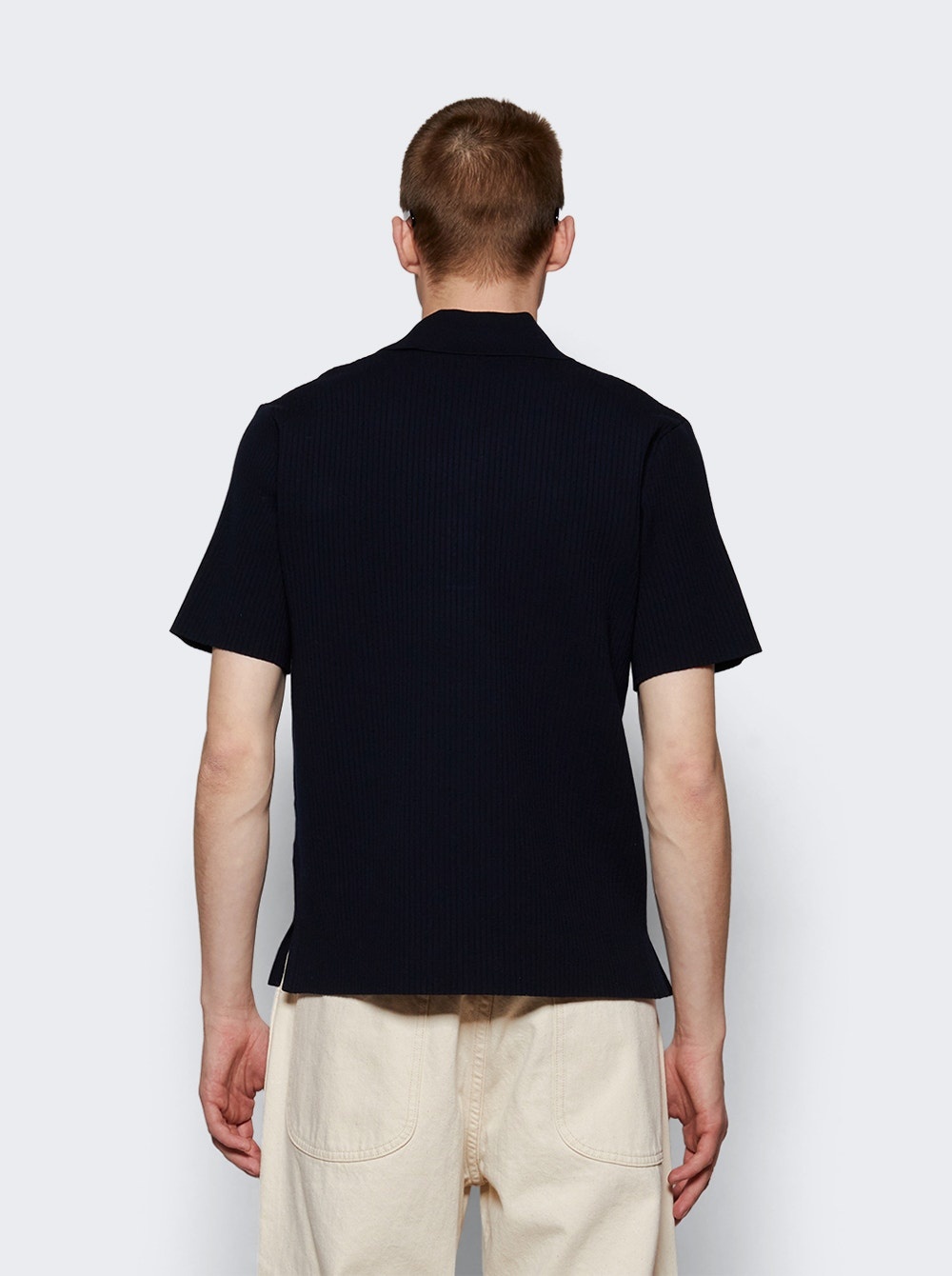 Rib Knit Polo Blue - 5
