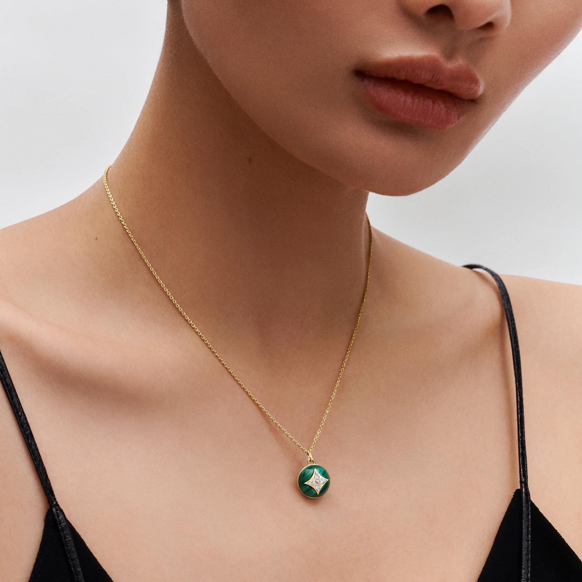 B Blossom Pendant, Yellow Gold, White Gold, Malachite And Diamonds - 2