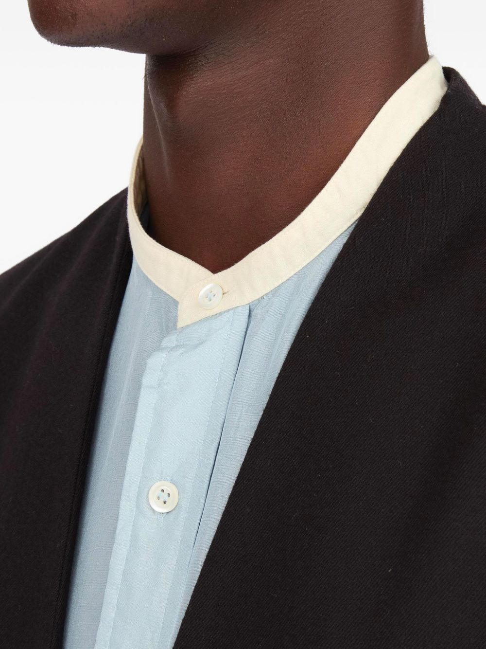 minimal collarless blazer - 4