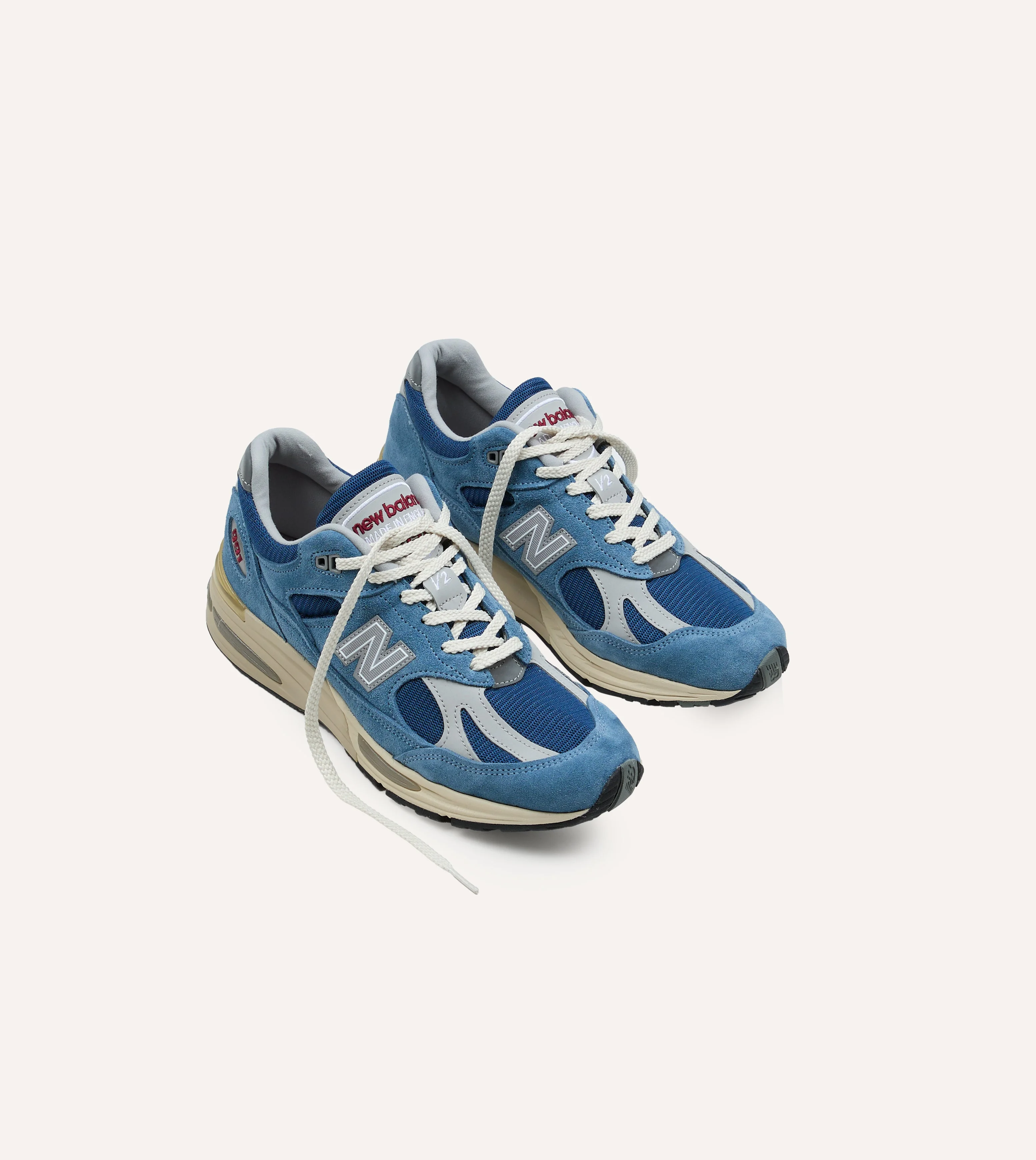 New Balance 'Vintage Sports' Blue Steel Made in UK 991v2 Trainers - 1