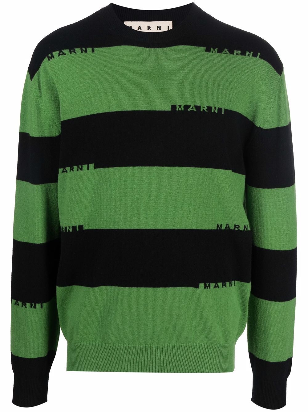 striped logo-knit jumper - 1