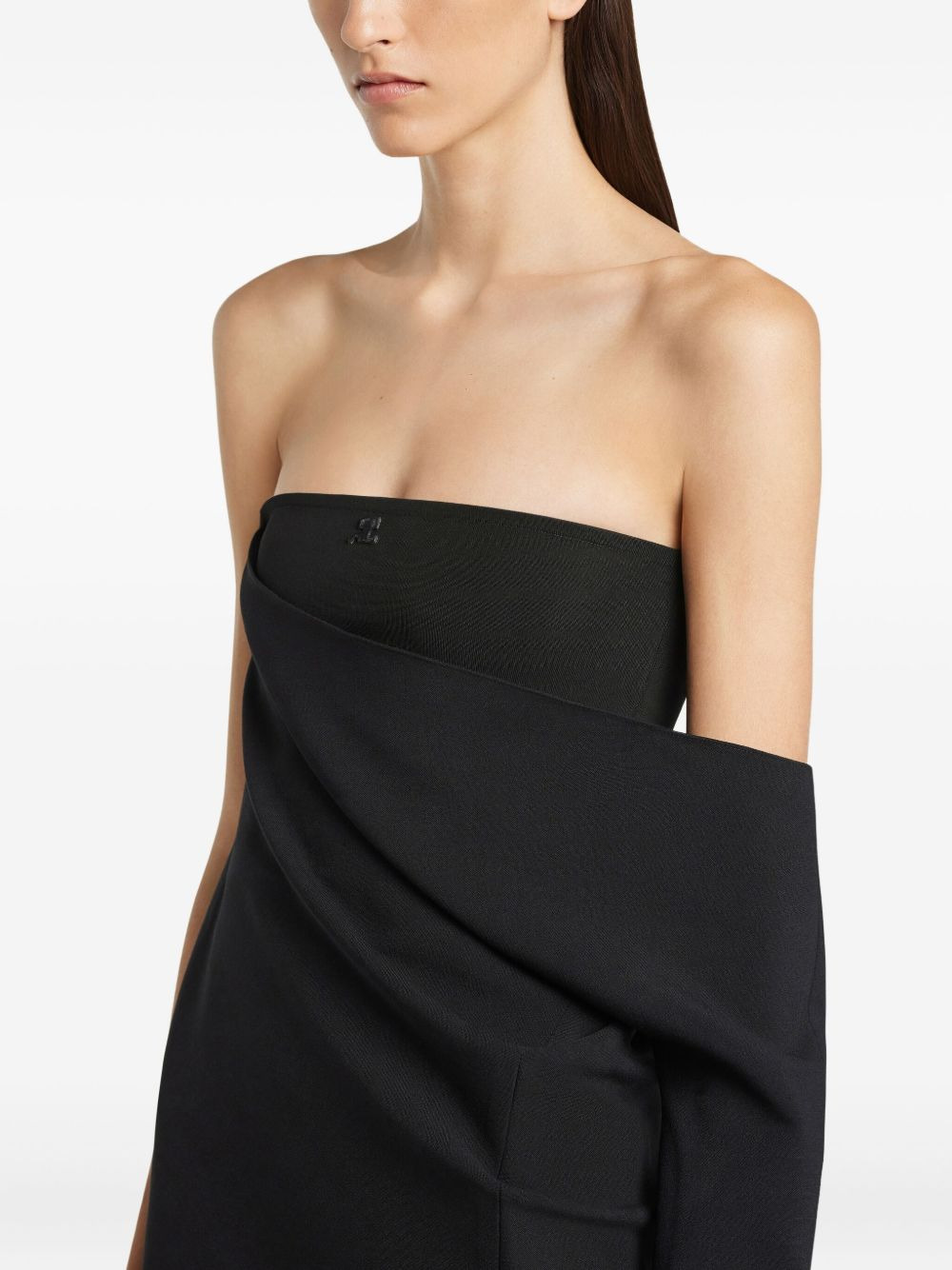 one-sleeve draped mini dress - 4