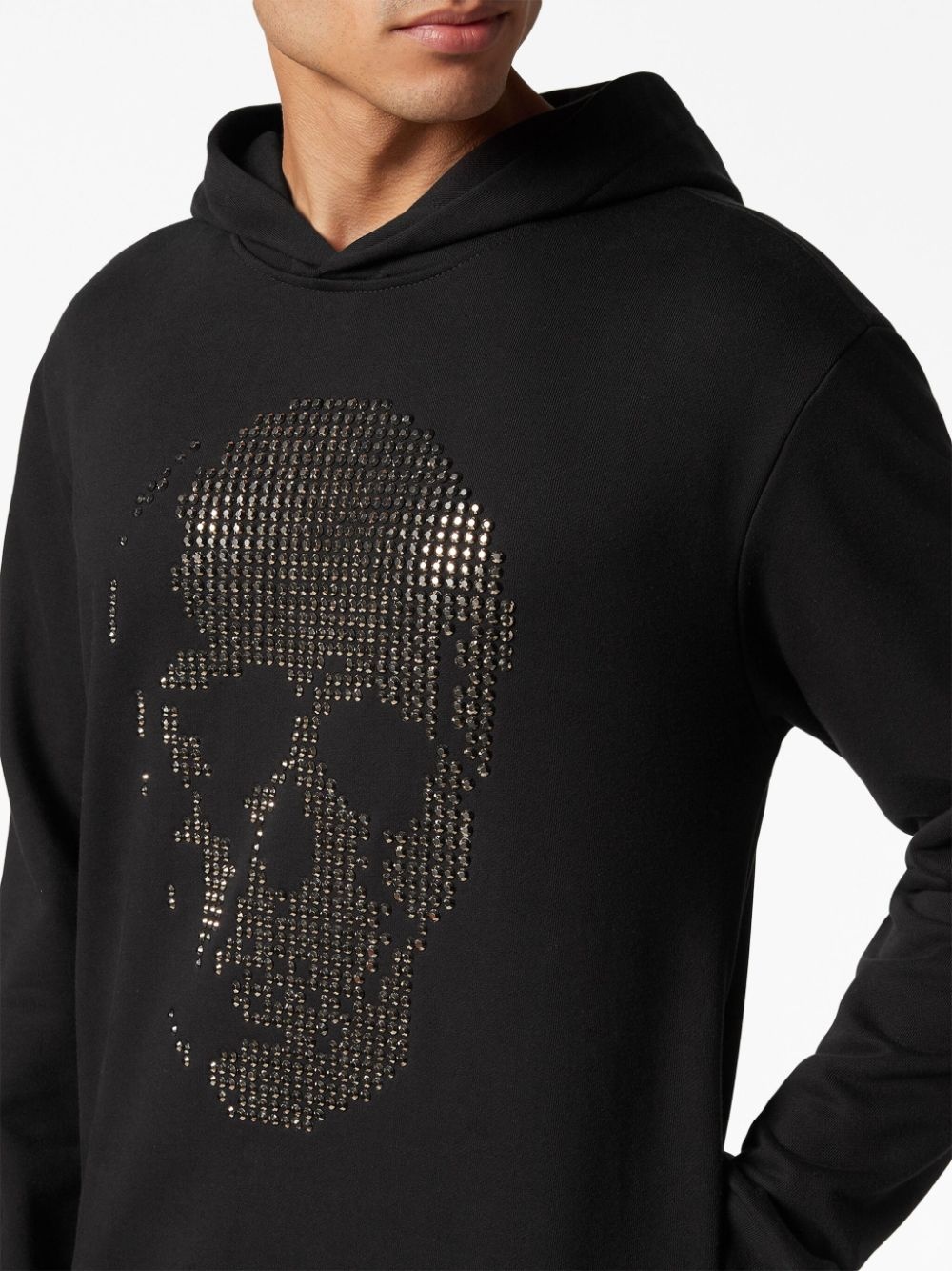 logo-embroidered cotton hoodie - 4