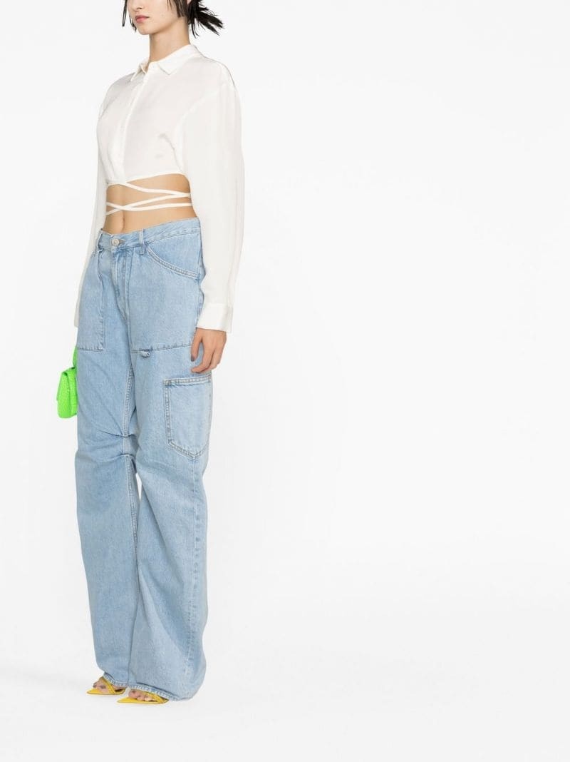 wide leg cargo jeans - 3