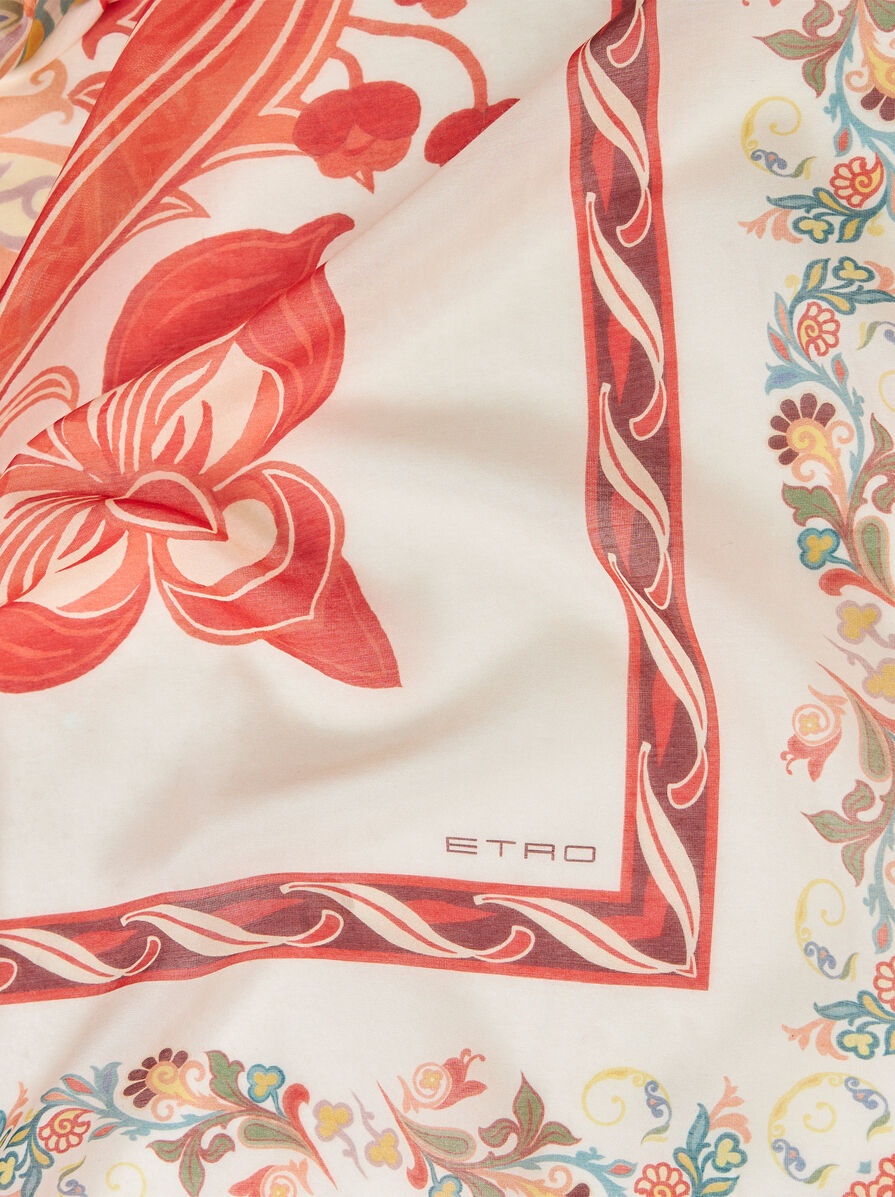 COTTON AND SILK SHAWL WITH PRINT - 2