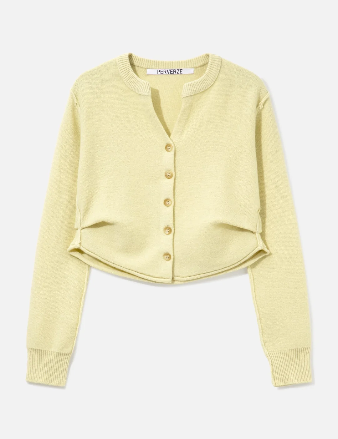 SIDE-TUCK KNIT CARDIGAN - 1