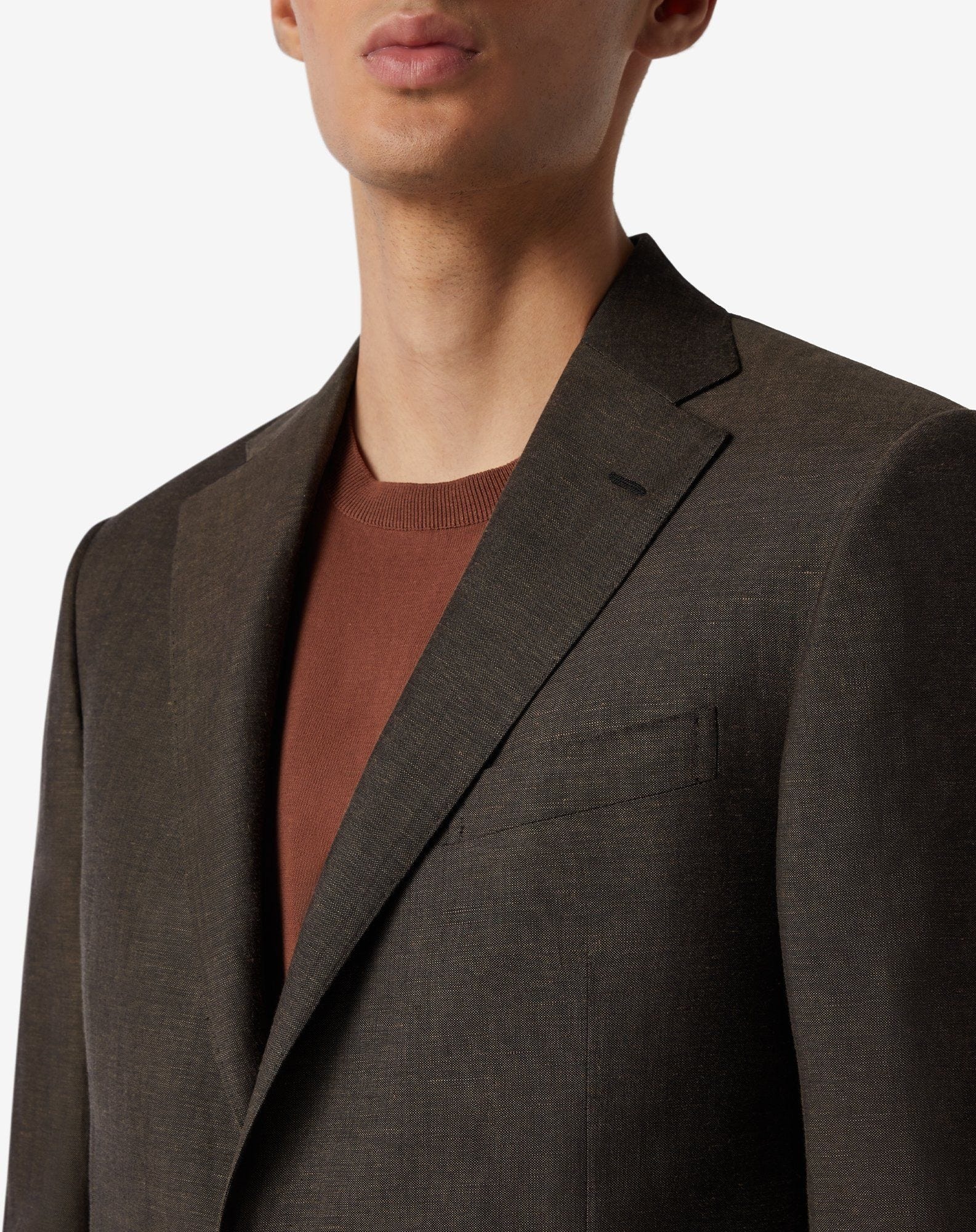 Brown wool and linen suit - 3