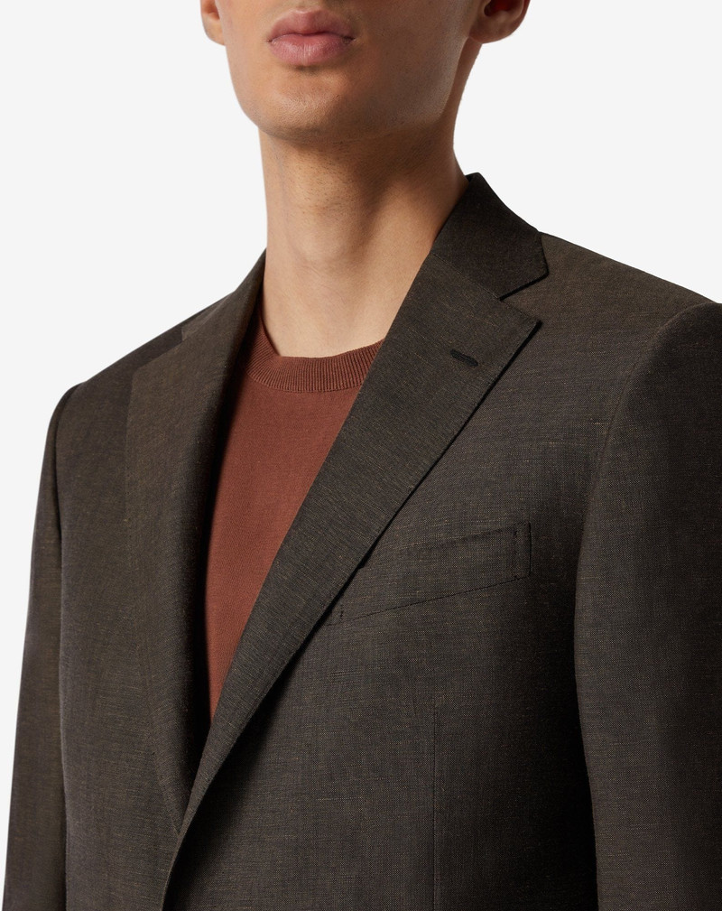 Brown wool and linen suit 3