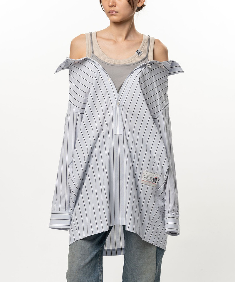 Triple Layered Stripe Shirt Dress 14
