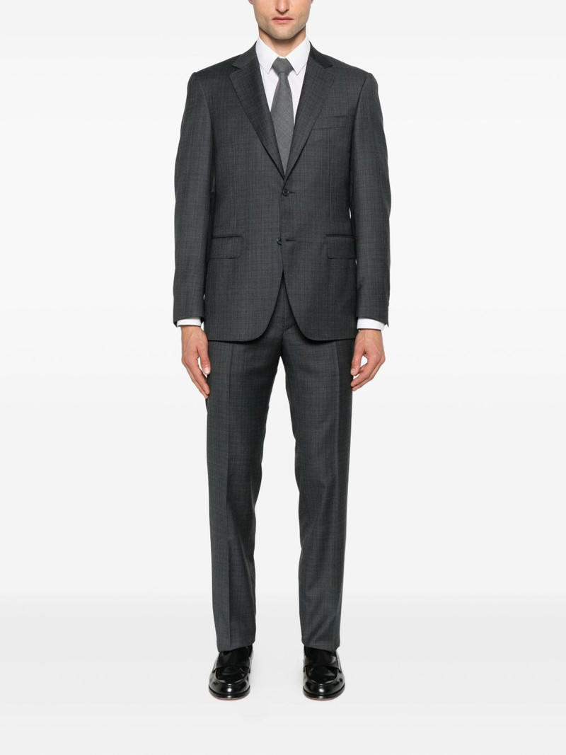 Canali checked wool suit outlook