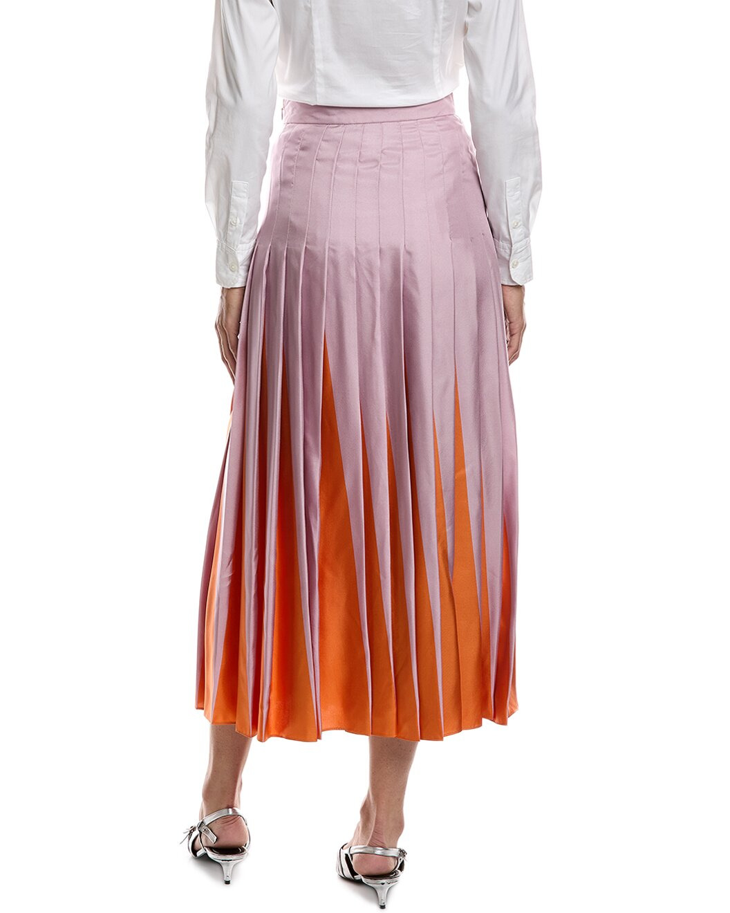 Valentino Pleated Silk Maxi Skirt - 2