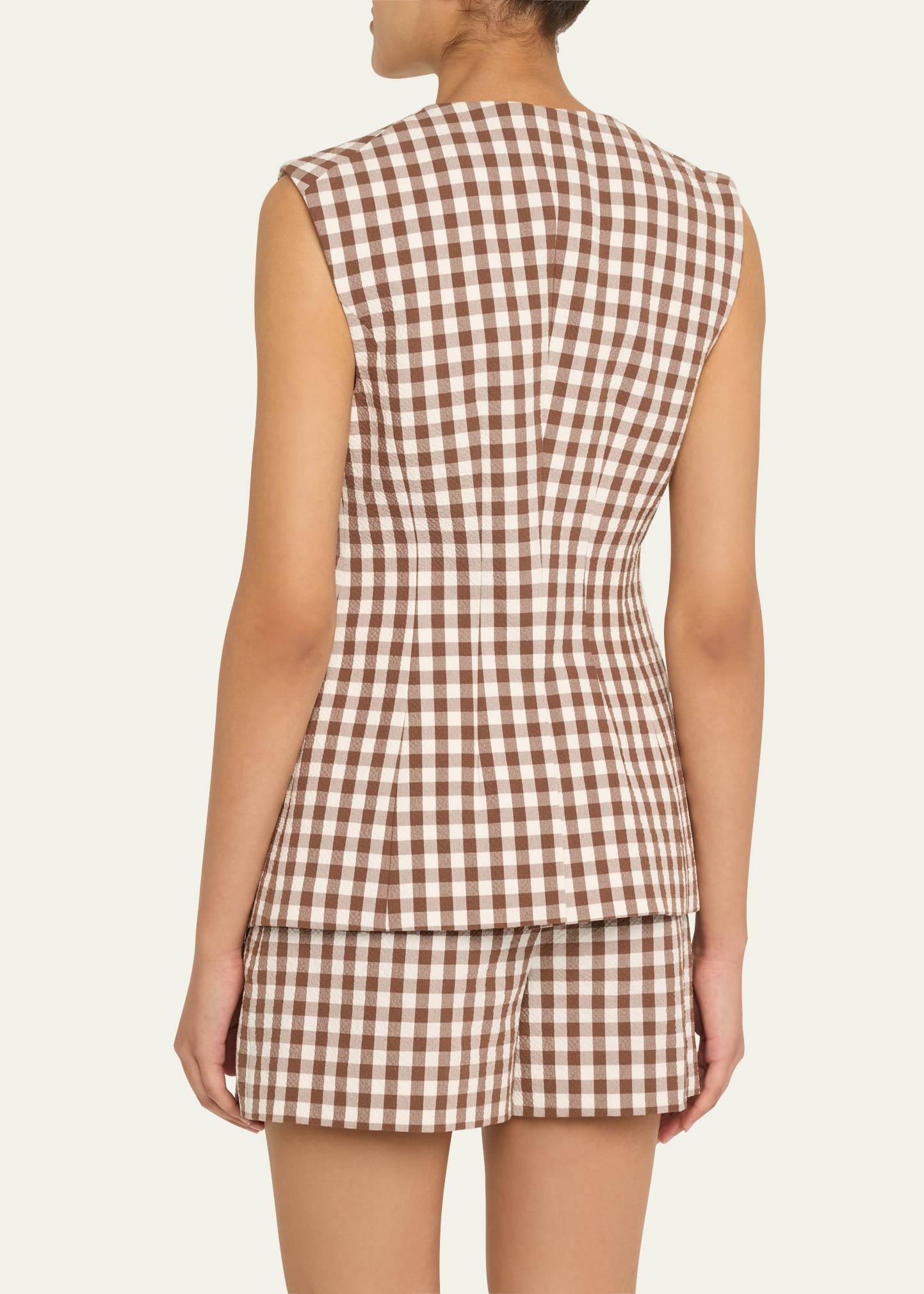 Lois Gingham Tailored Vest - 3