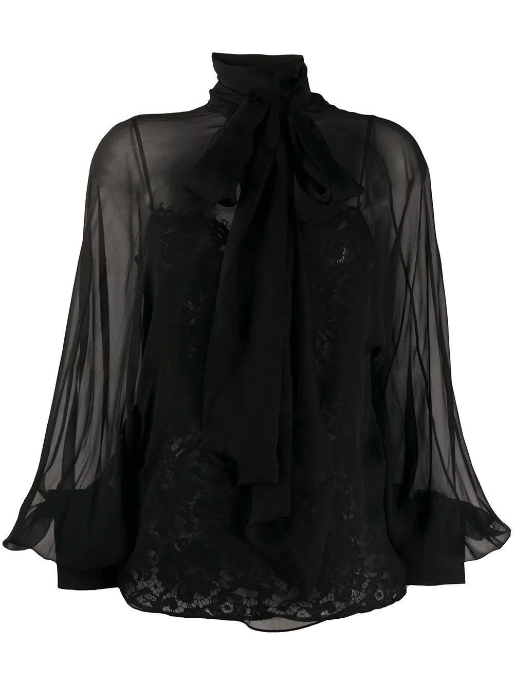 lace camisole sheer blouse - 1