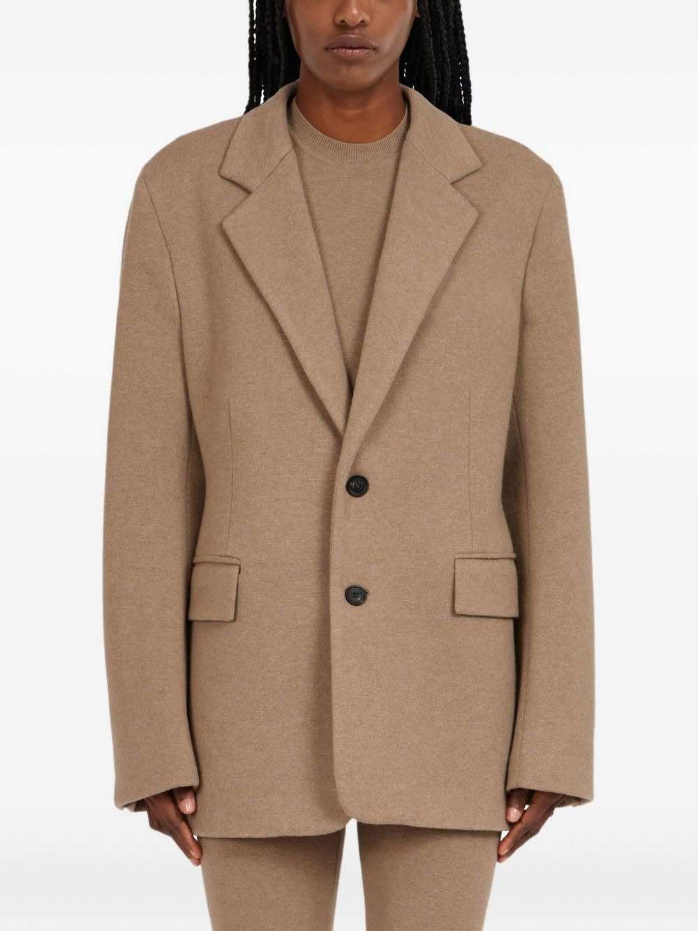 single-breasted flap-pocket blazer - 3