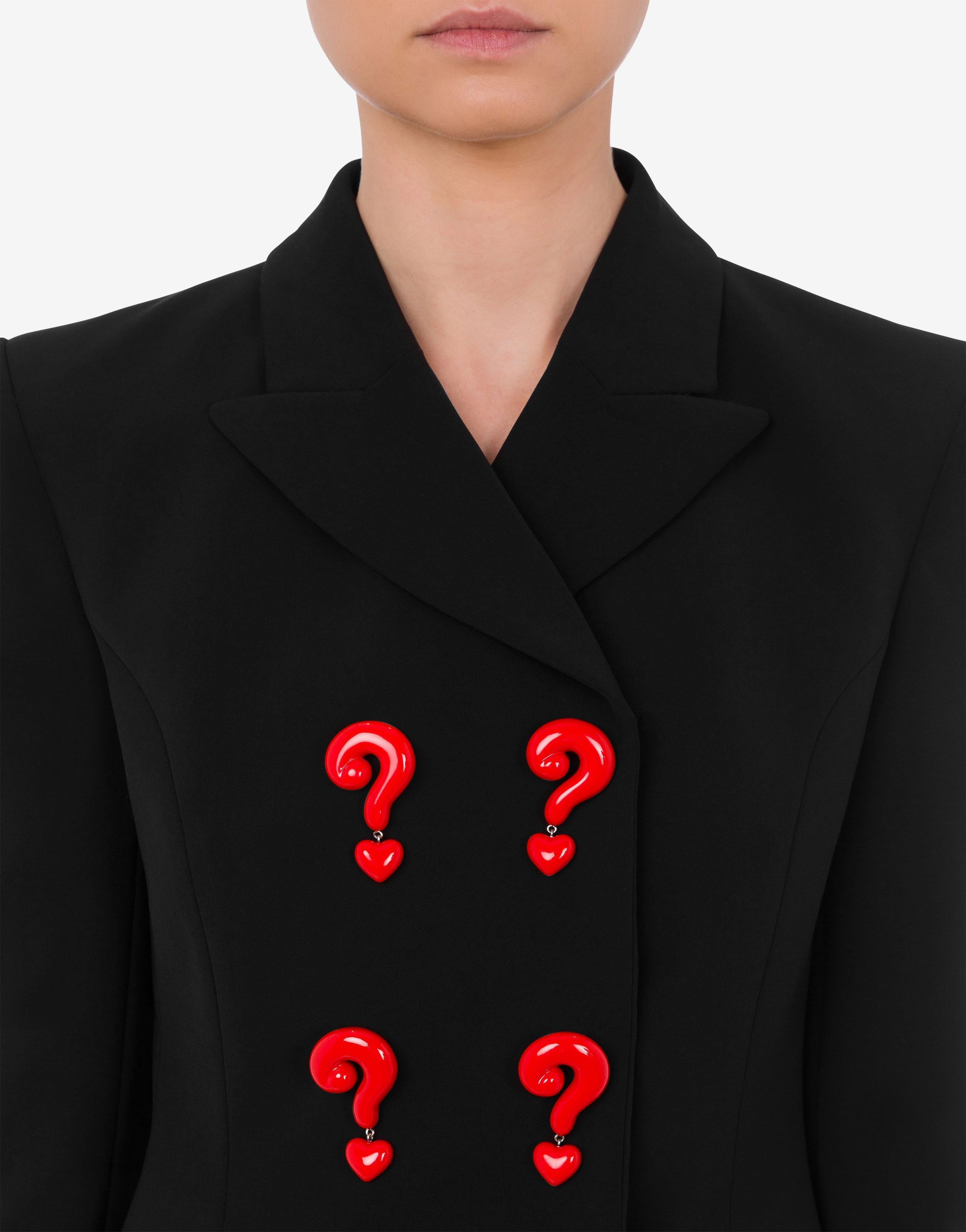 RED QUESTION MARKS CRÊPE JACKET - 4