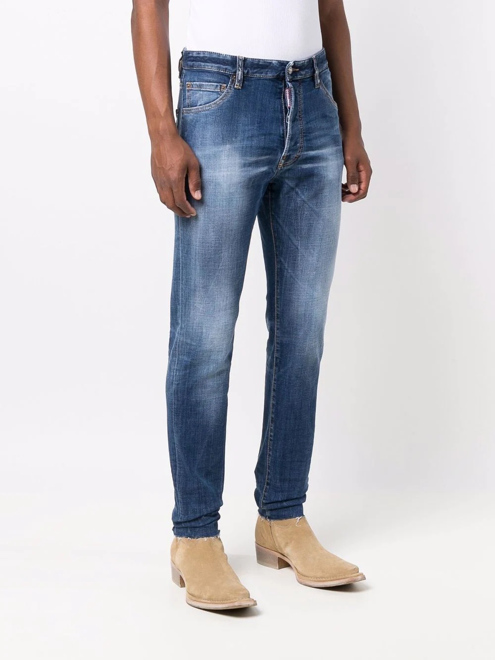 mid wash stretch-fit jeans - 3