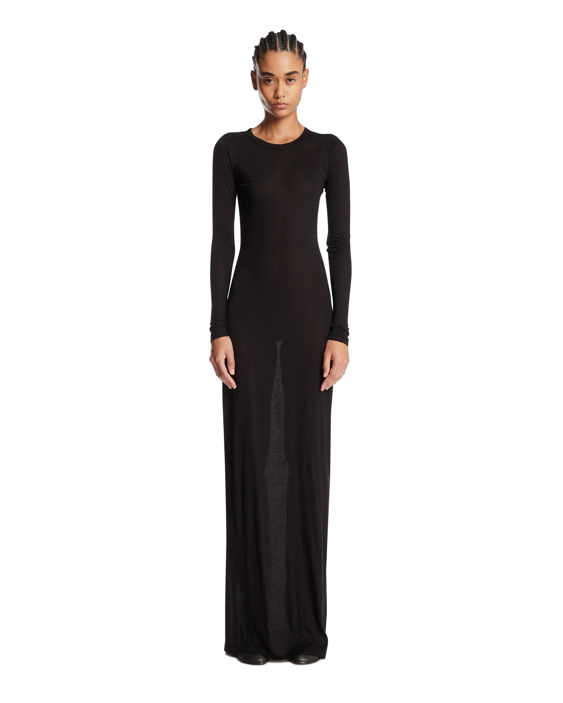 Black Fitted Long Dress - 1