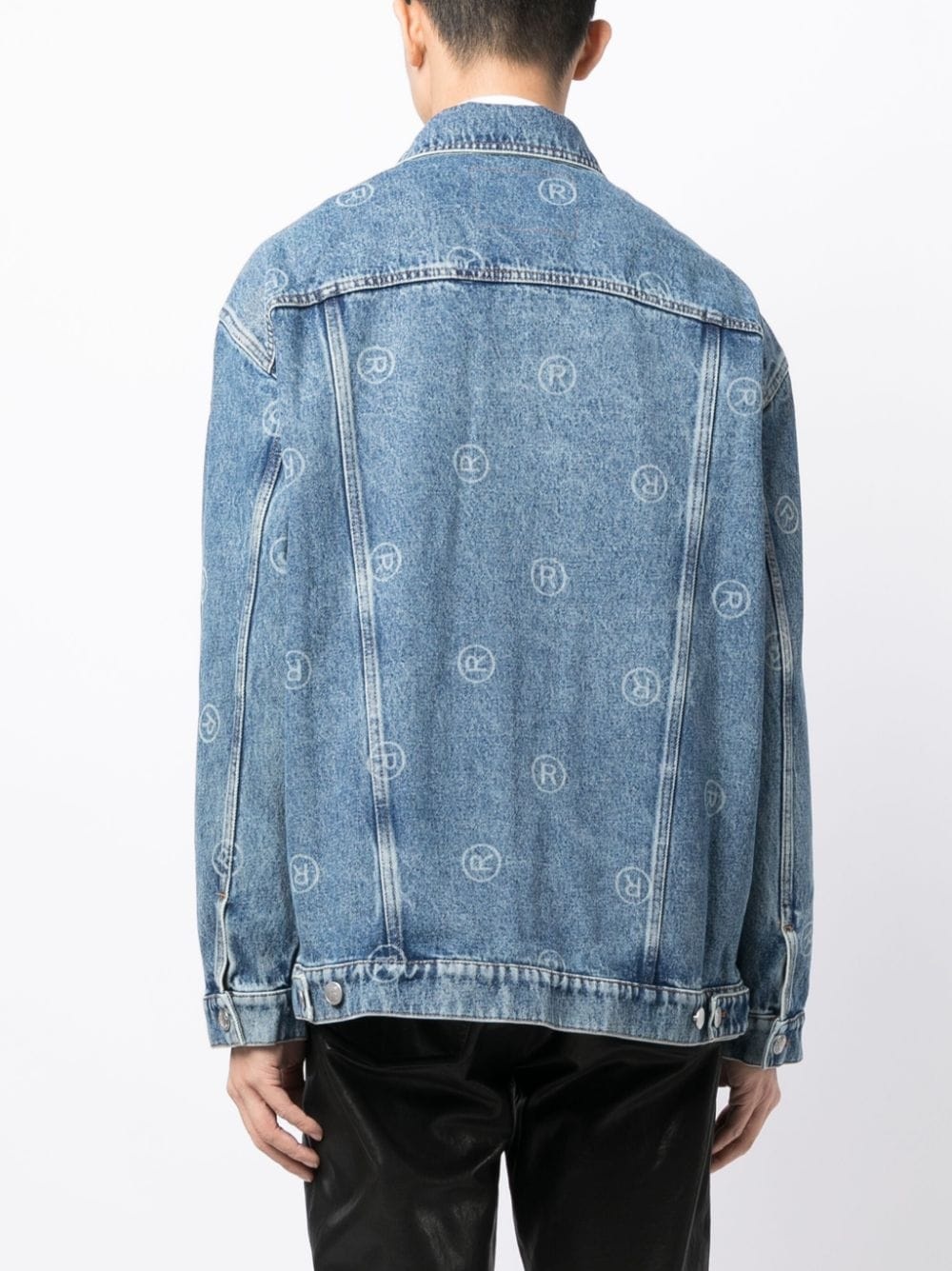 monogram-print denim jacket - 5