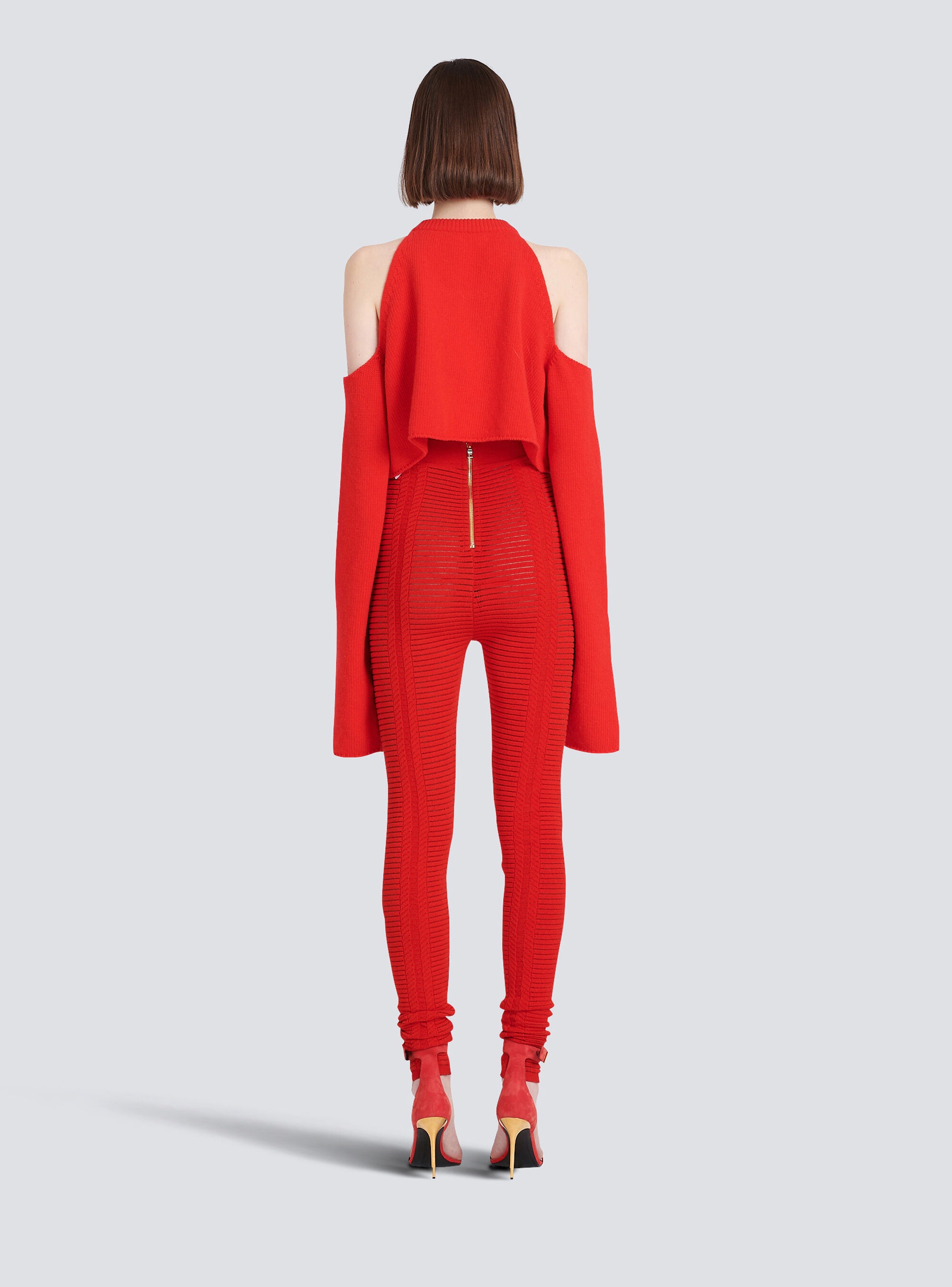 Cropped knit sweater - 4