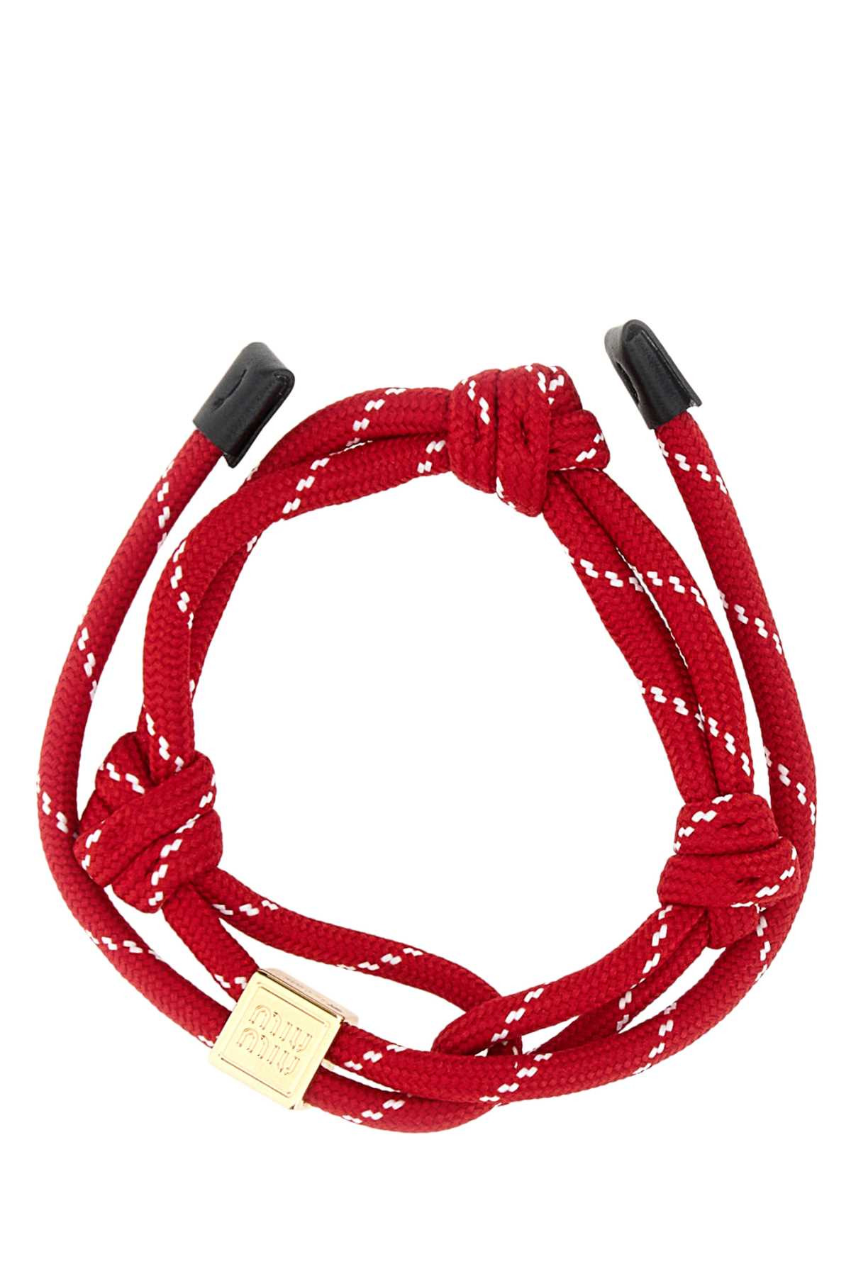 Miu Miu Women Red Fabric Bracelet - 1