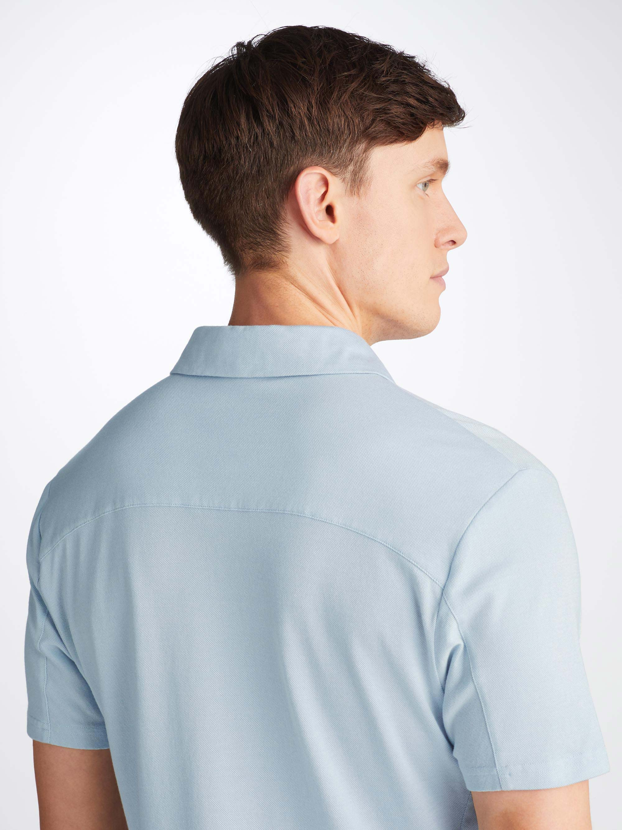 Men's Polo Shirt Ramsay 2 Pique Cotton Tencel Sky - 6