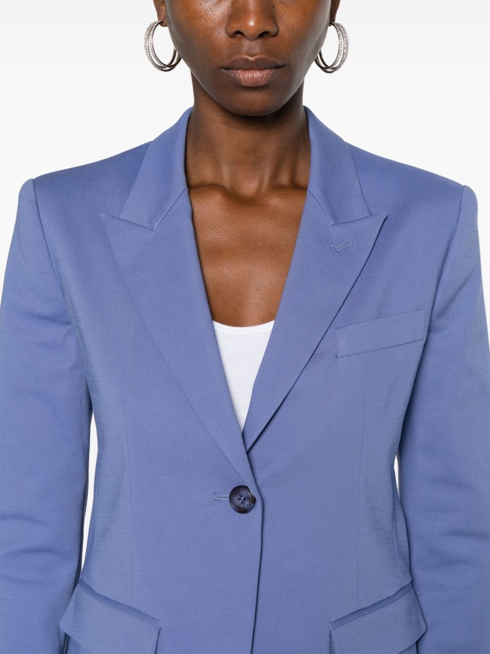 Cotton blend single-breasted blazer - 4