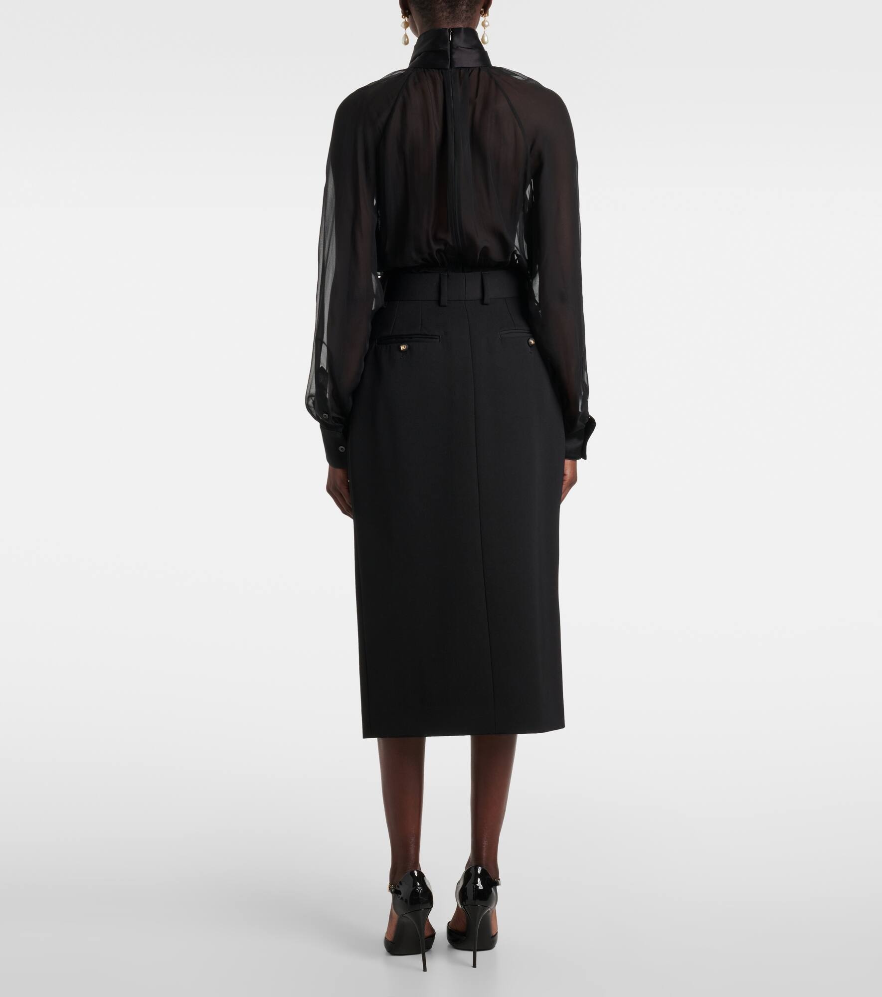 Virgin wool midi skirt - 3