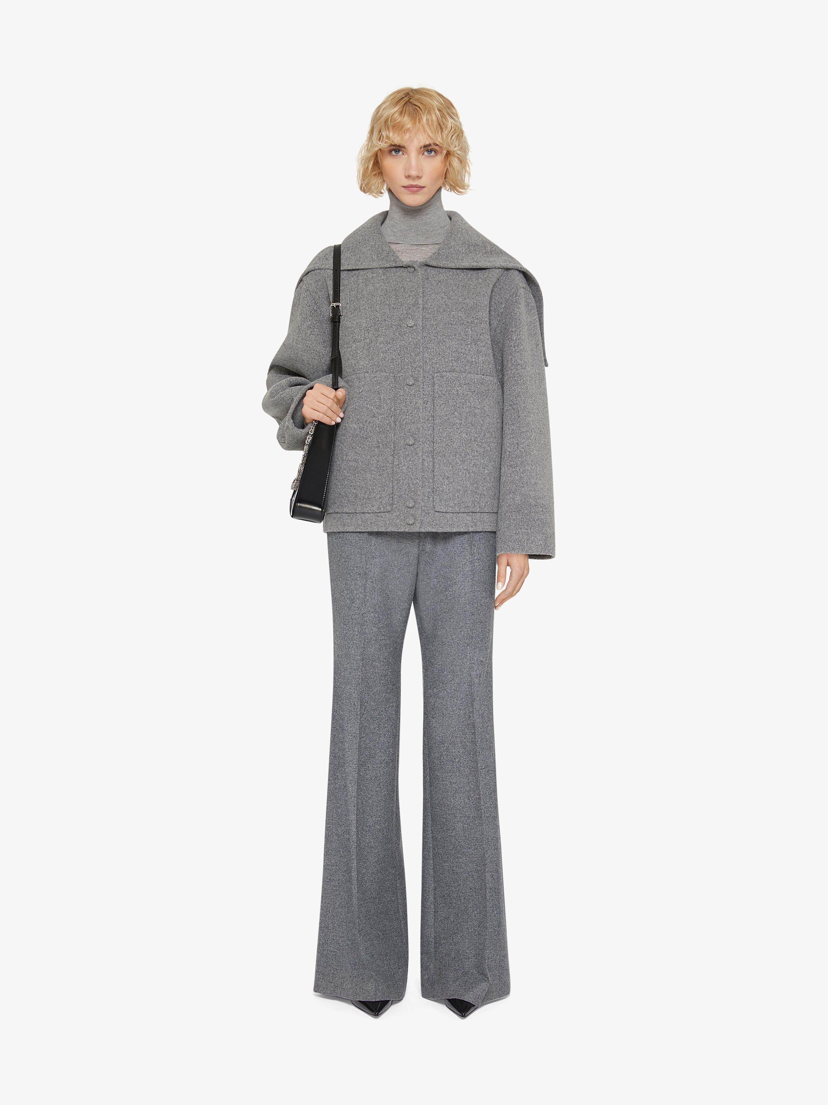 Givenchy FLARE TAILORED PANTS IN WOOL FLANNEL | REVERSIBLE
