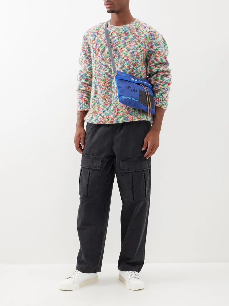 Acne Studios Andemer embroidered waxed cotton cross-body bag