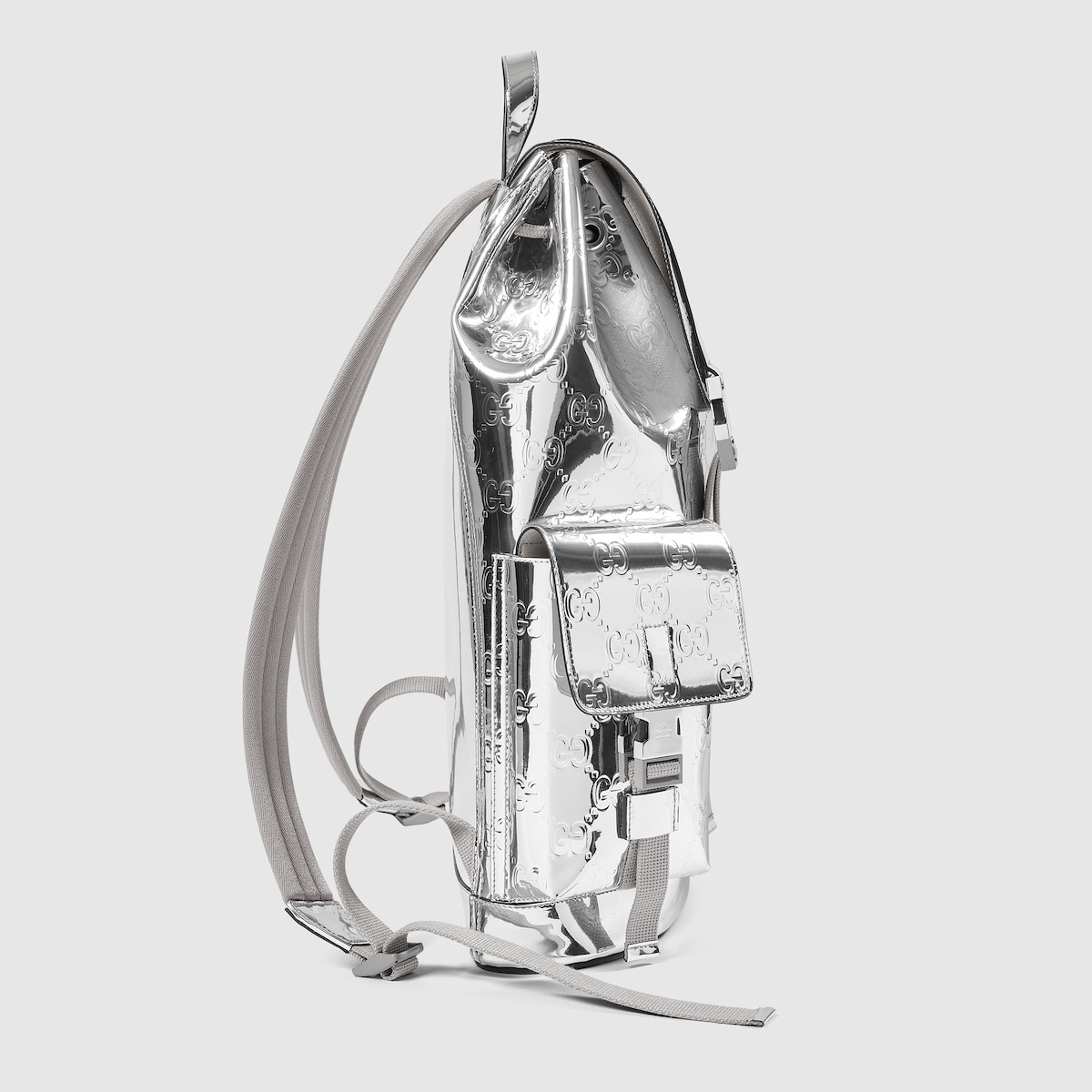 Large mirror-effect GG backpack - 6