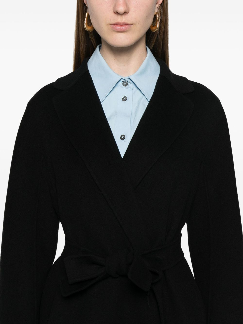 belted wool coat - 5