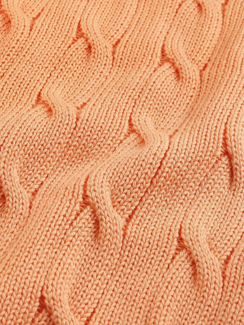logo-embroidered cable-knit jumper 4