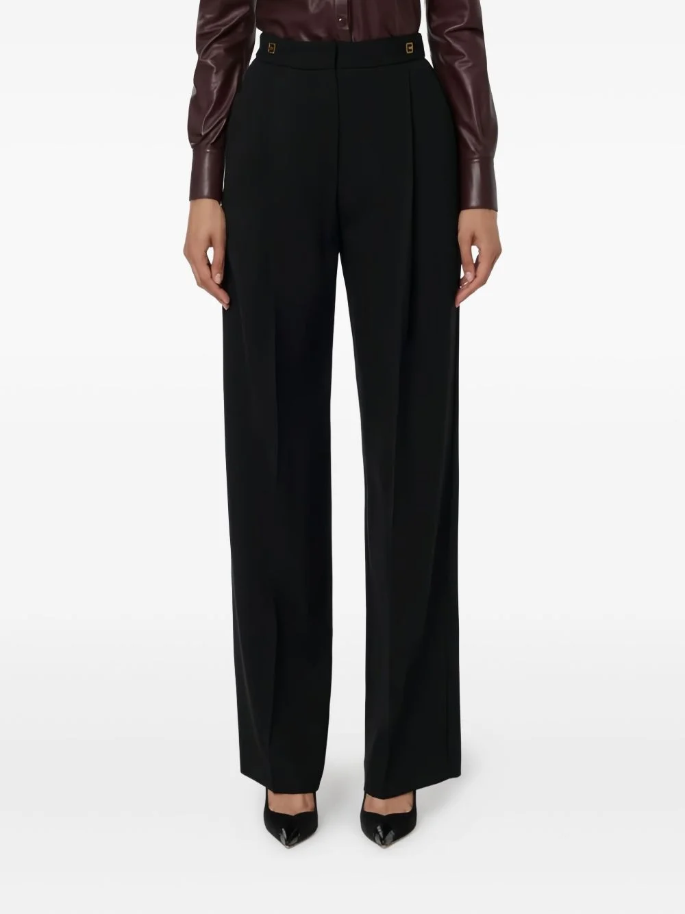 pleated-detail trousers - 1