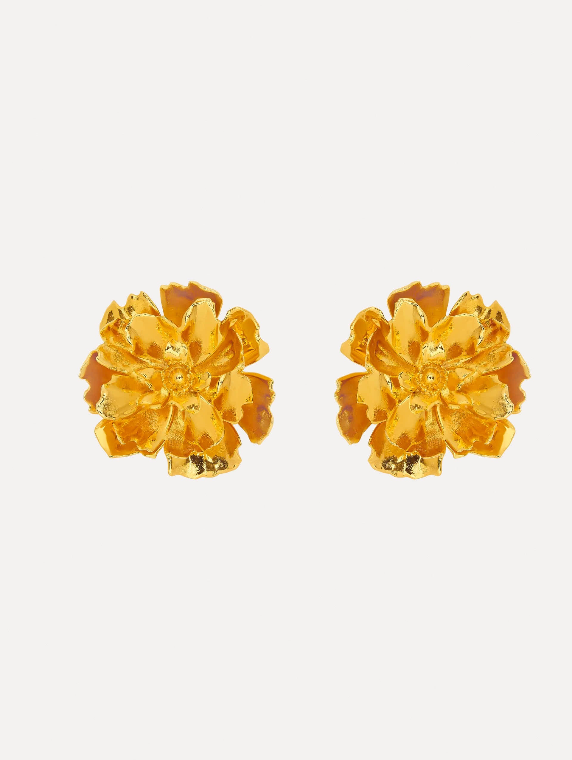 LARGE PEONY CLIP-ON EARRINGS - 1