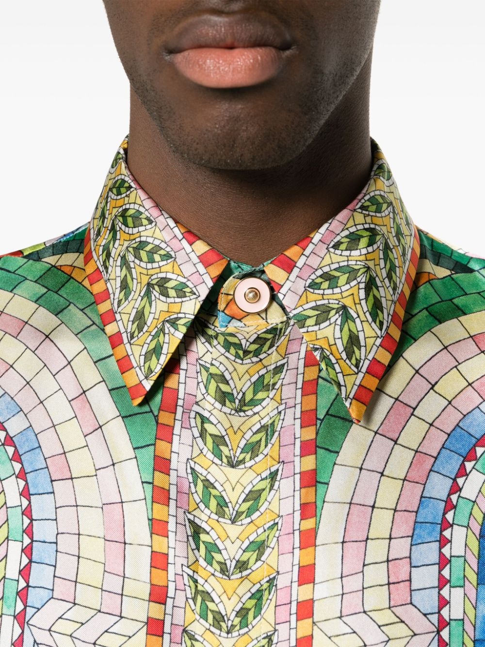 Mosaic De Damas-print silk shirt - 6
