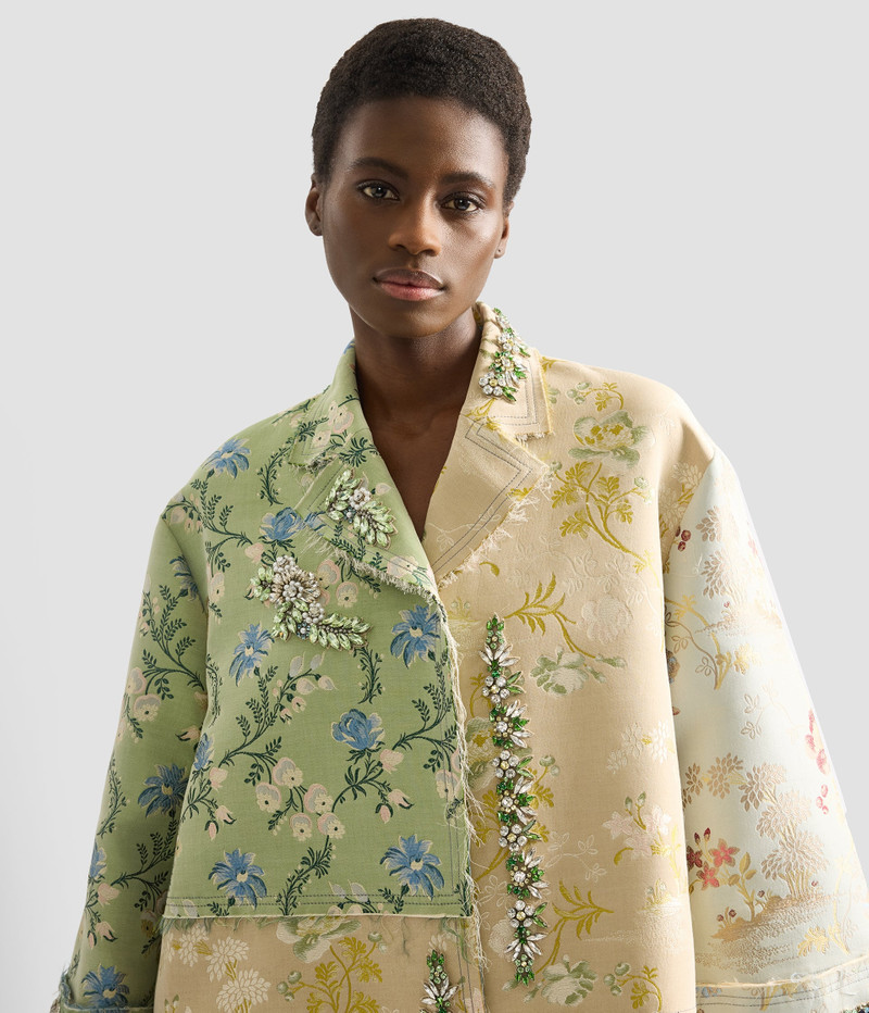 EMBROIDERED FLORAL JACQUARD COAT 5