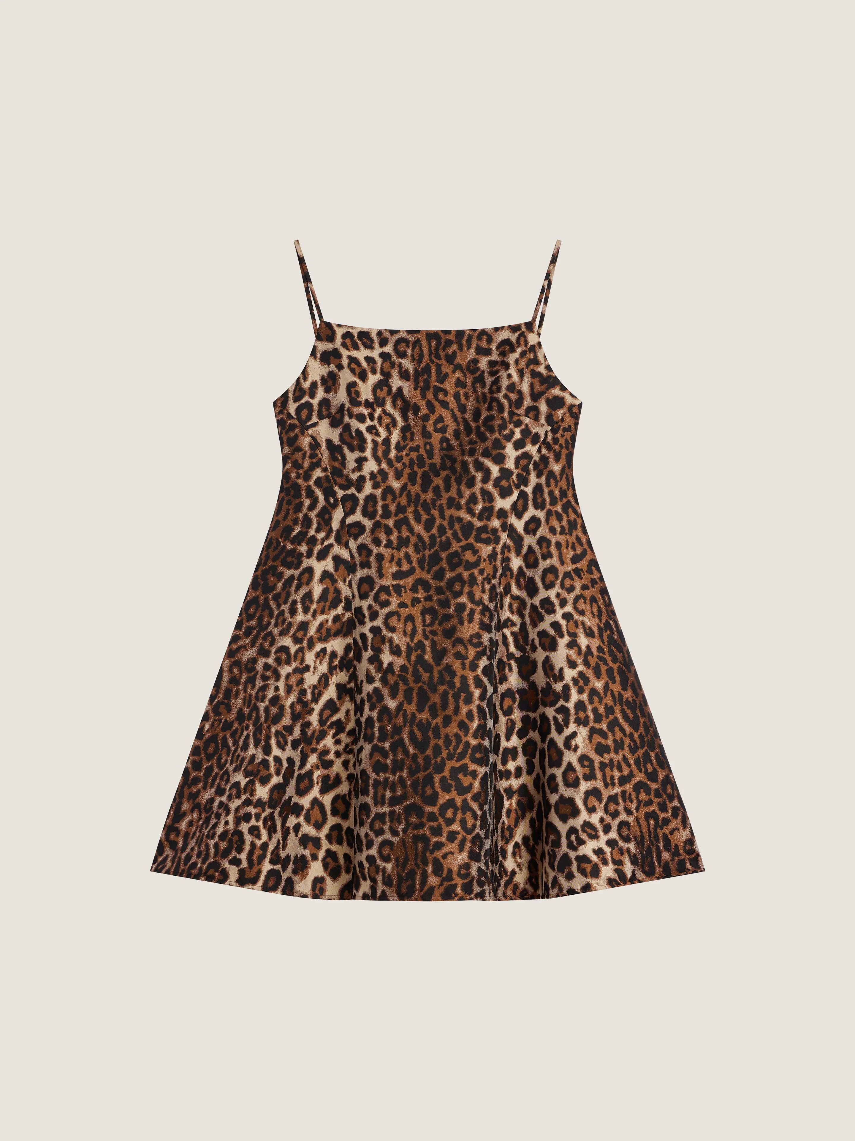 SLICED MINI DRESS IN LEOPARD JACQUARD - 1