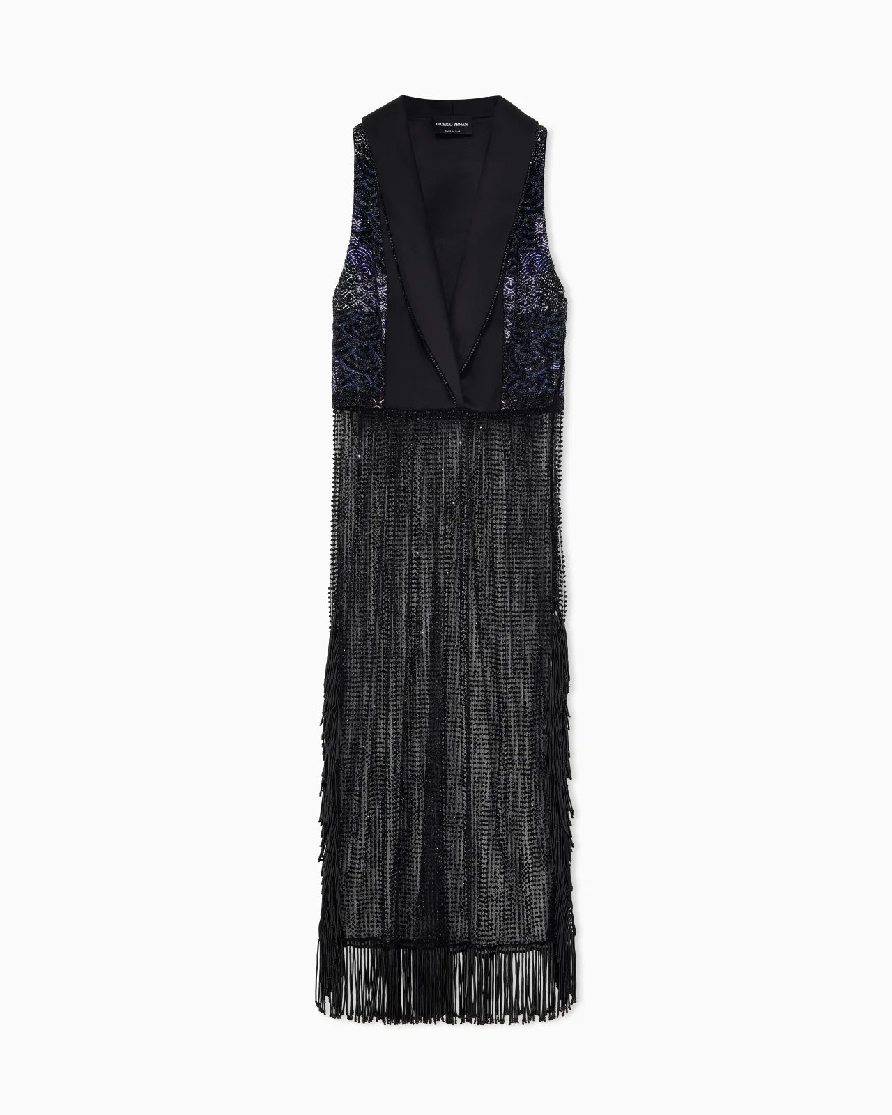 DRESS WITH LAPELS AND EMBROIDERED SKIRT - 1