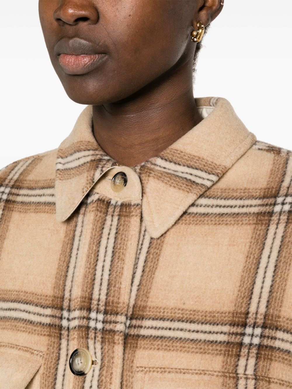 Fontizia check-pattern midi coat - 5